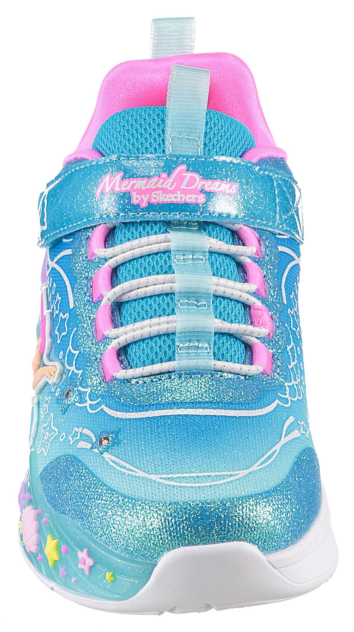 Skechers Sneaker »MERMAID DREAMS LIGHTS«, Blink,-Klettschuh mit Herz-Applikation, Größenschablone zum Download