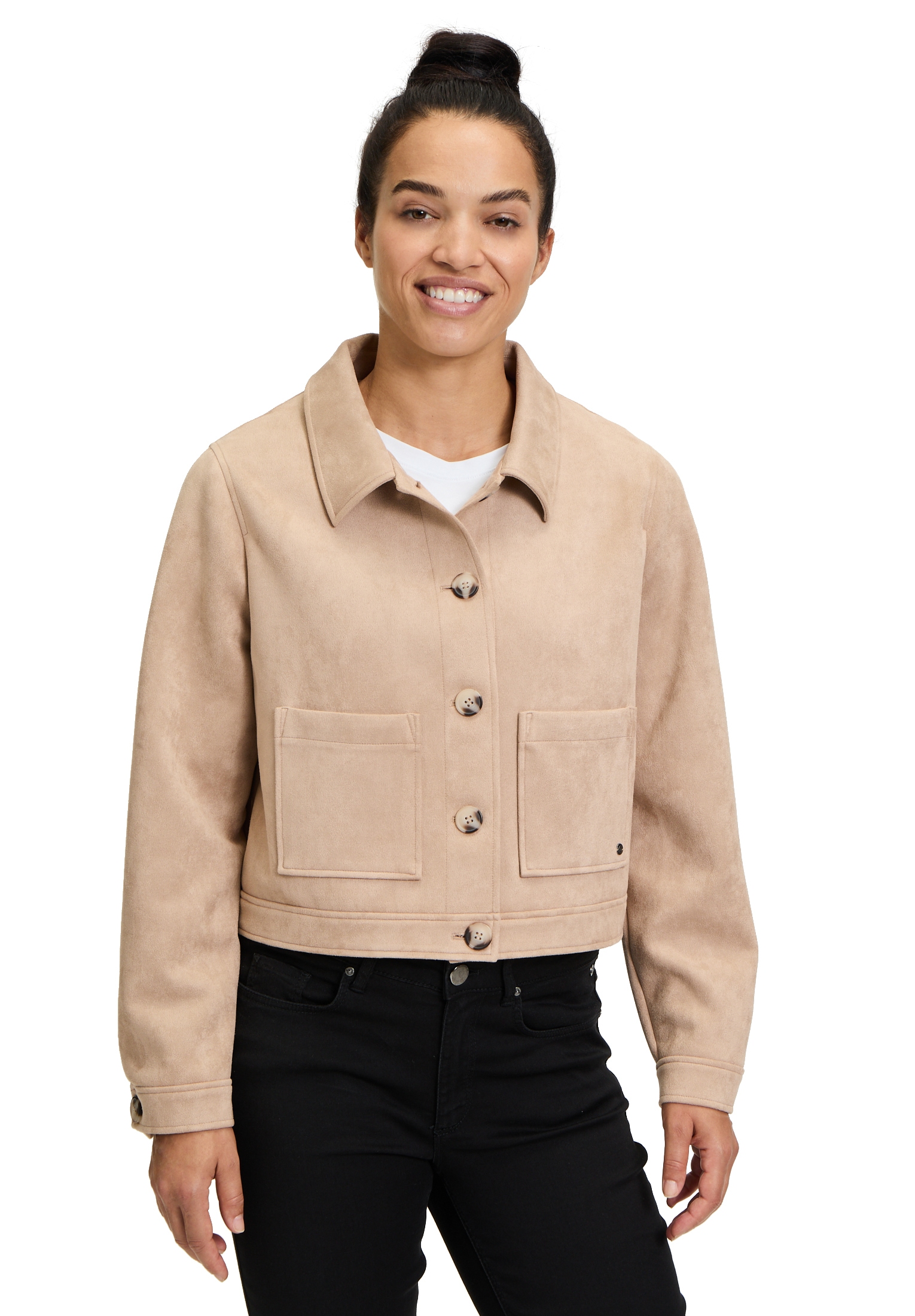 Betty&Co Jackenblazer "Betty & Co Kunstfell-Jacke langarm", Material