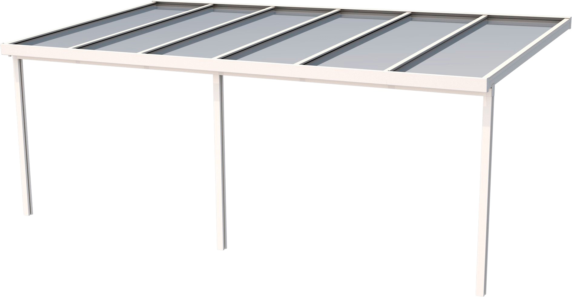 GUTTA Terrassendach "Premium", BxT: 611x306 cm, Dach Polycarbonat gestreift weiß