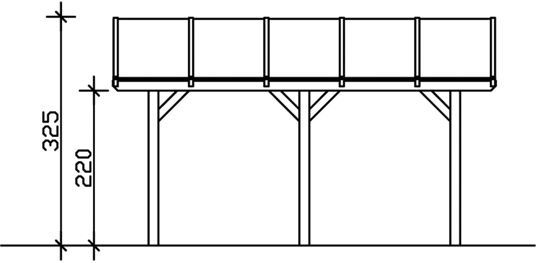 Skanholz Doppelcarport »Franken«, Holz, 550 cm, Anthrazit
