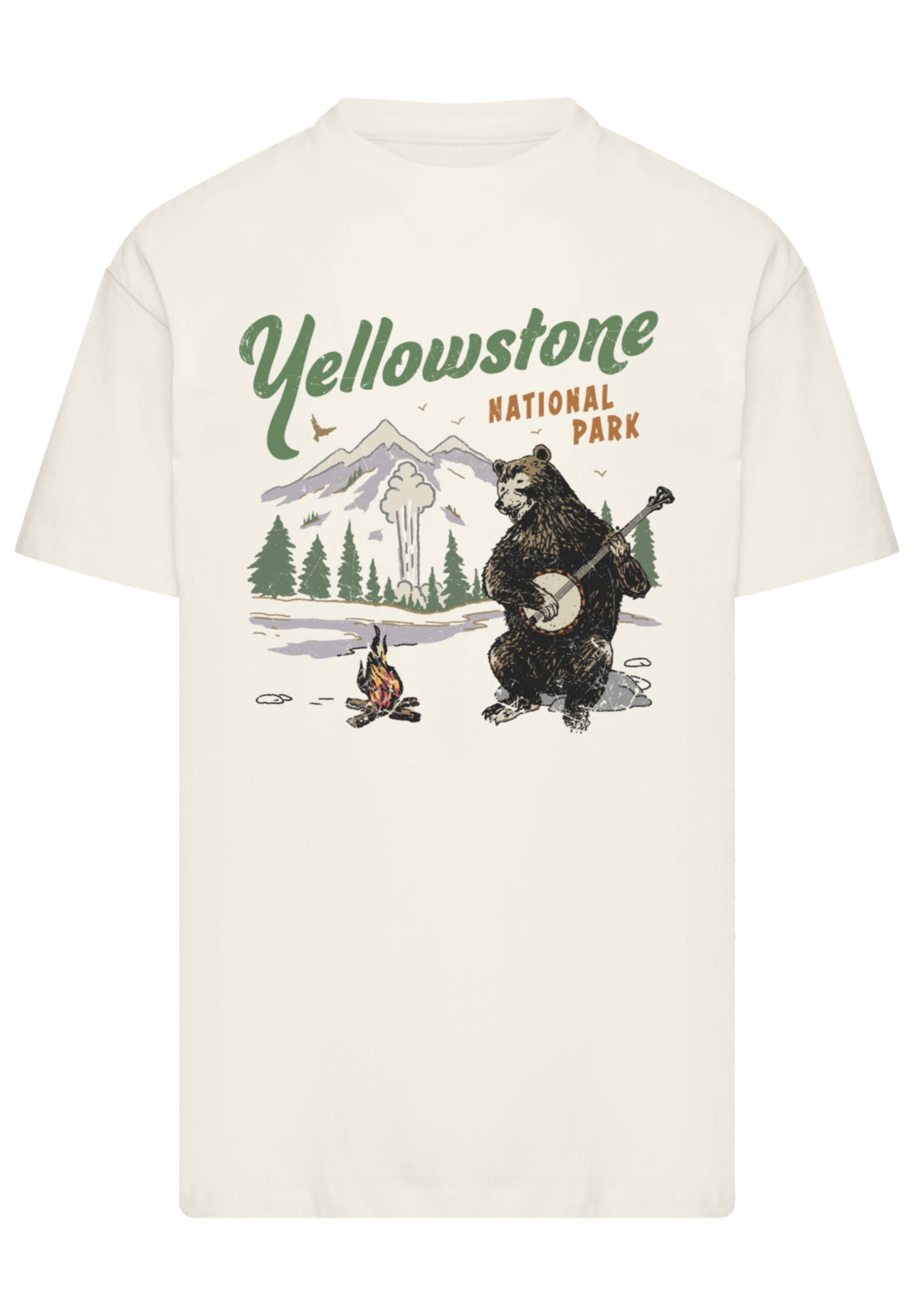 F4NT4STIC T-Shirt "US National Parks Yellowstone Bear Playing Banjo", Premi günstig online kaufen