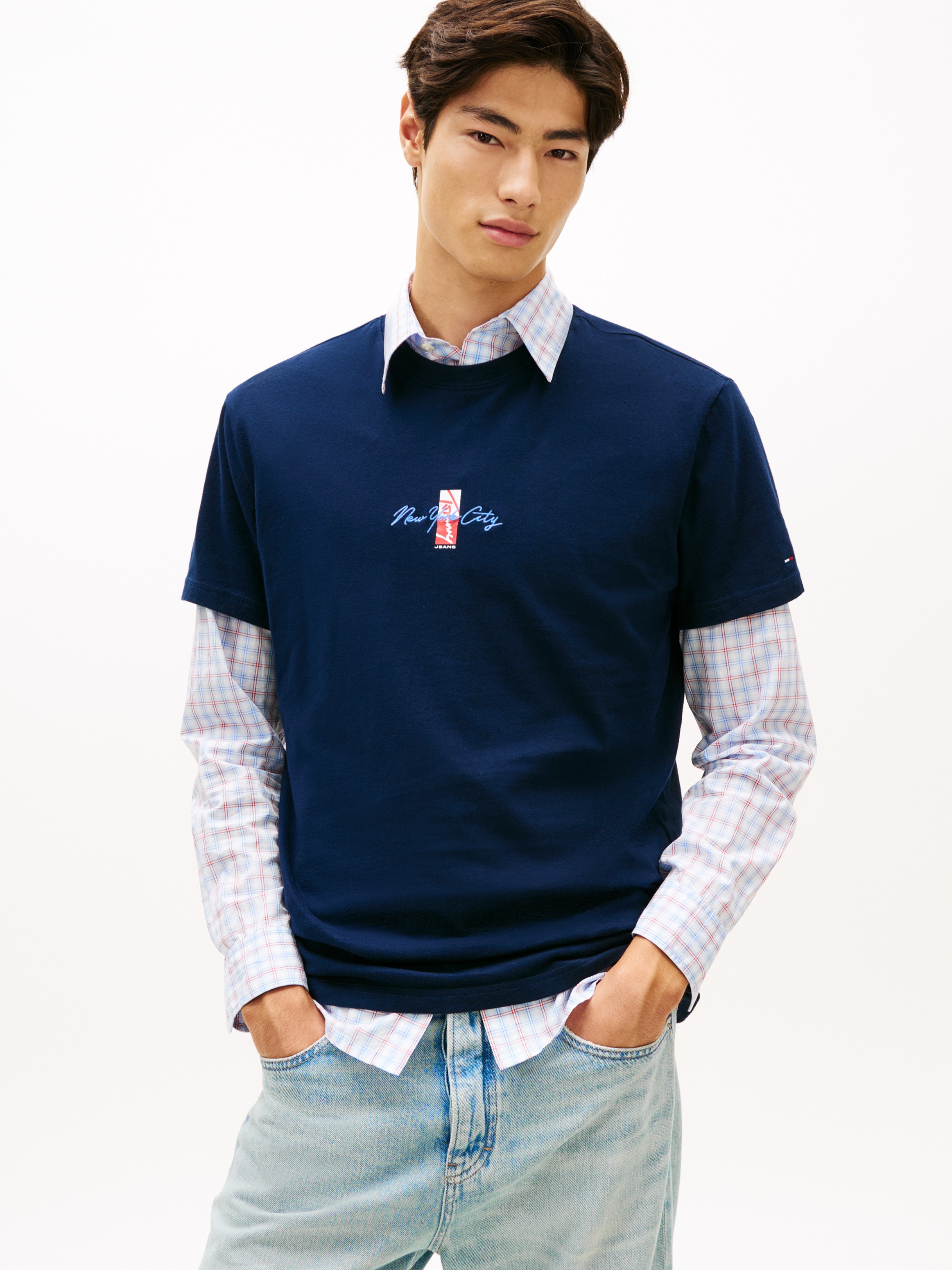 Tommy Jeans T-Shirt "TJM REGULAR SIGN BLOCK" Regular fit mit Rundhalsaussch günstig online kaufen