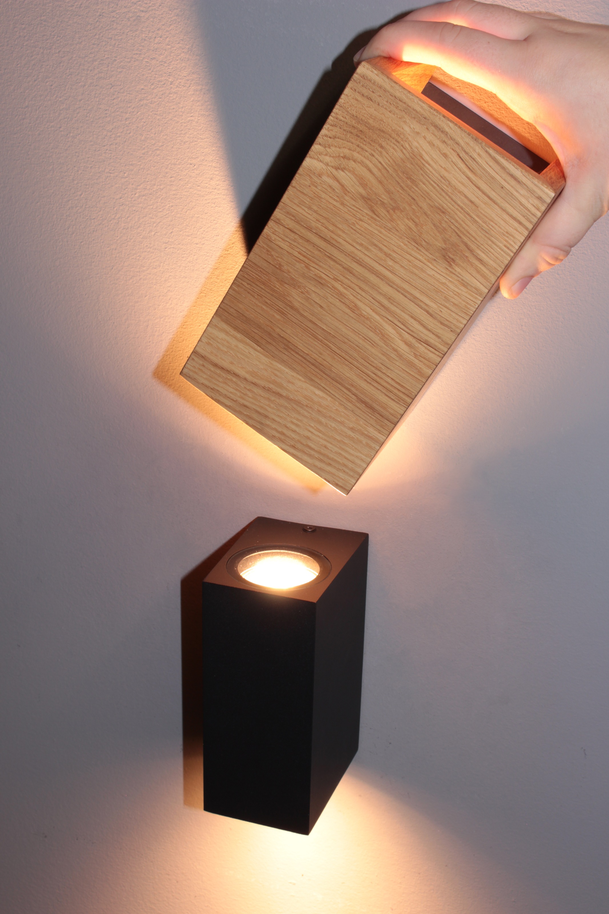 FISCHER & HONSEL LED Wandleuchte »SHINE-WOOD«, 2 flammig, Leuchtmittel GU10 | LED wechselbar, Made in Germany, langlebige LED