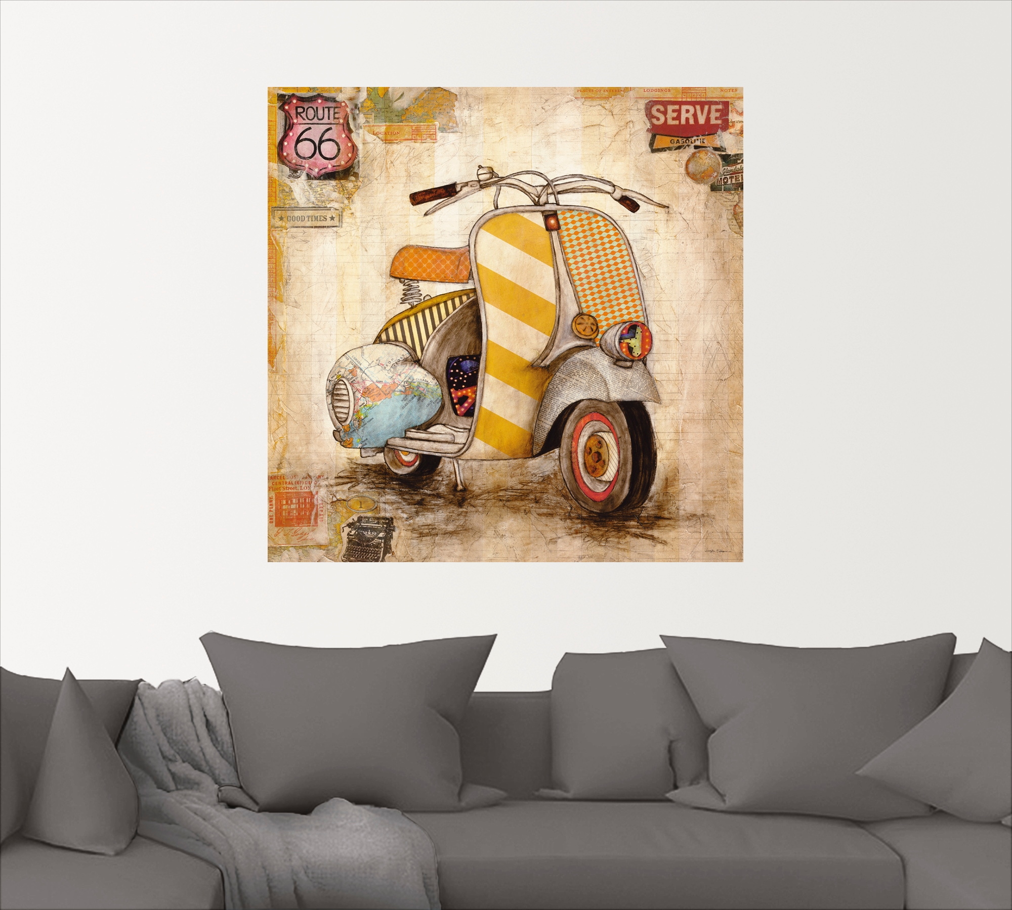Artland Leinwandbild »Drum herum I«, Motorräder & Roller, (1 St.), auf Keilrahmen gespannt