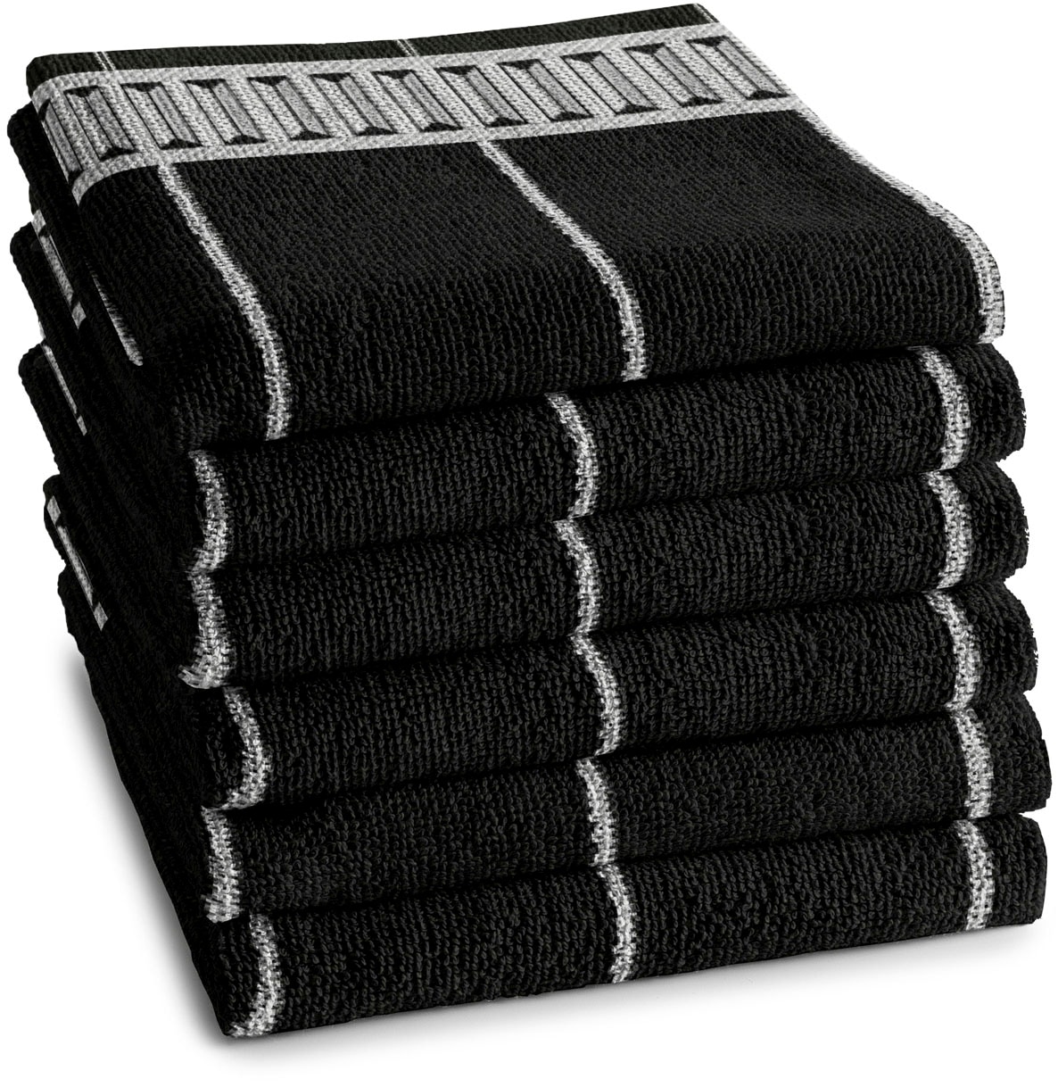 DDDDD Geschirrtuch "DDDDD Küchenhandtuch Jules 50x55 Anthrazit (6er-Pack)" günstig online kaufen