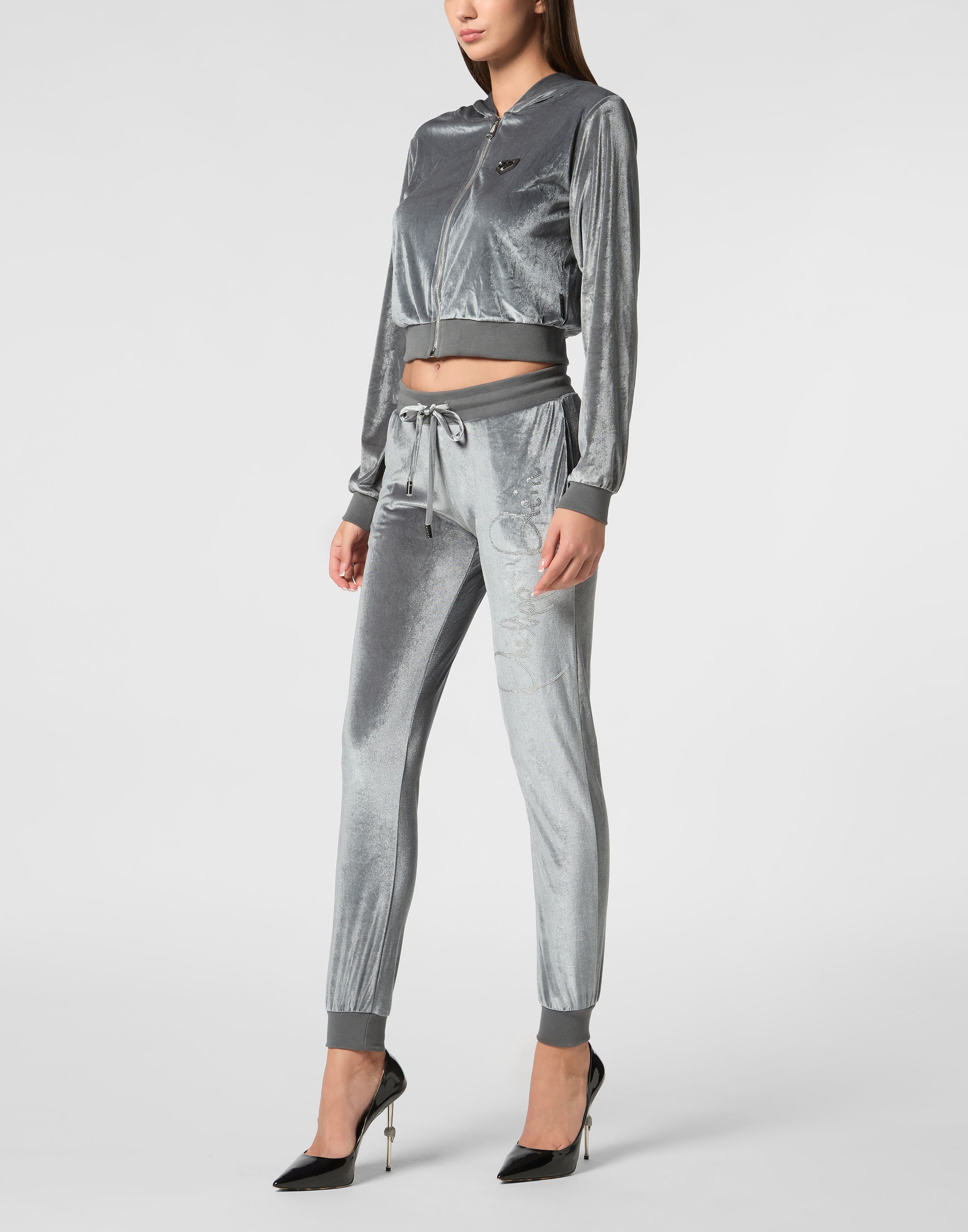 Thumbnail - PHILIPP PLEIN Kapuzensweatjacke "Signature Mit Schmucksteinen"