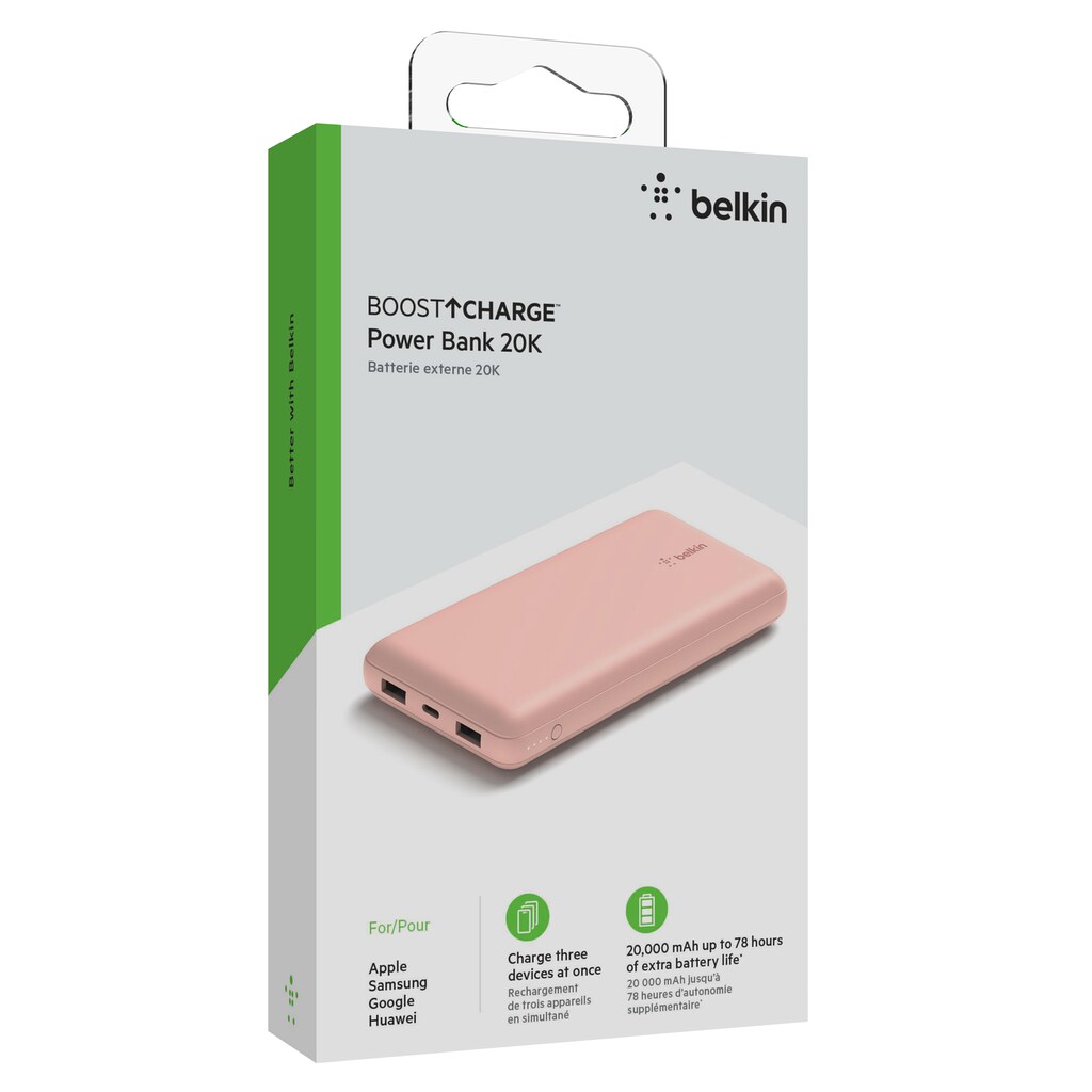 Belkin Powerbank »BoostCharge 20.000mAh Powerbank 15 Watt zum Laden von 3 Geräten«