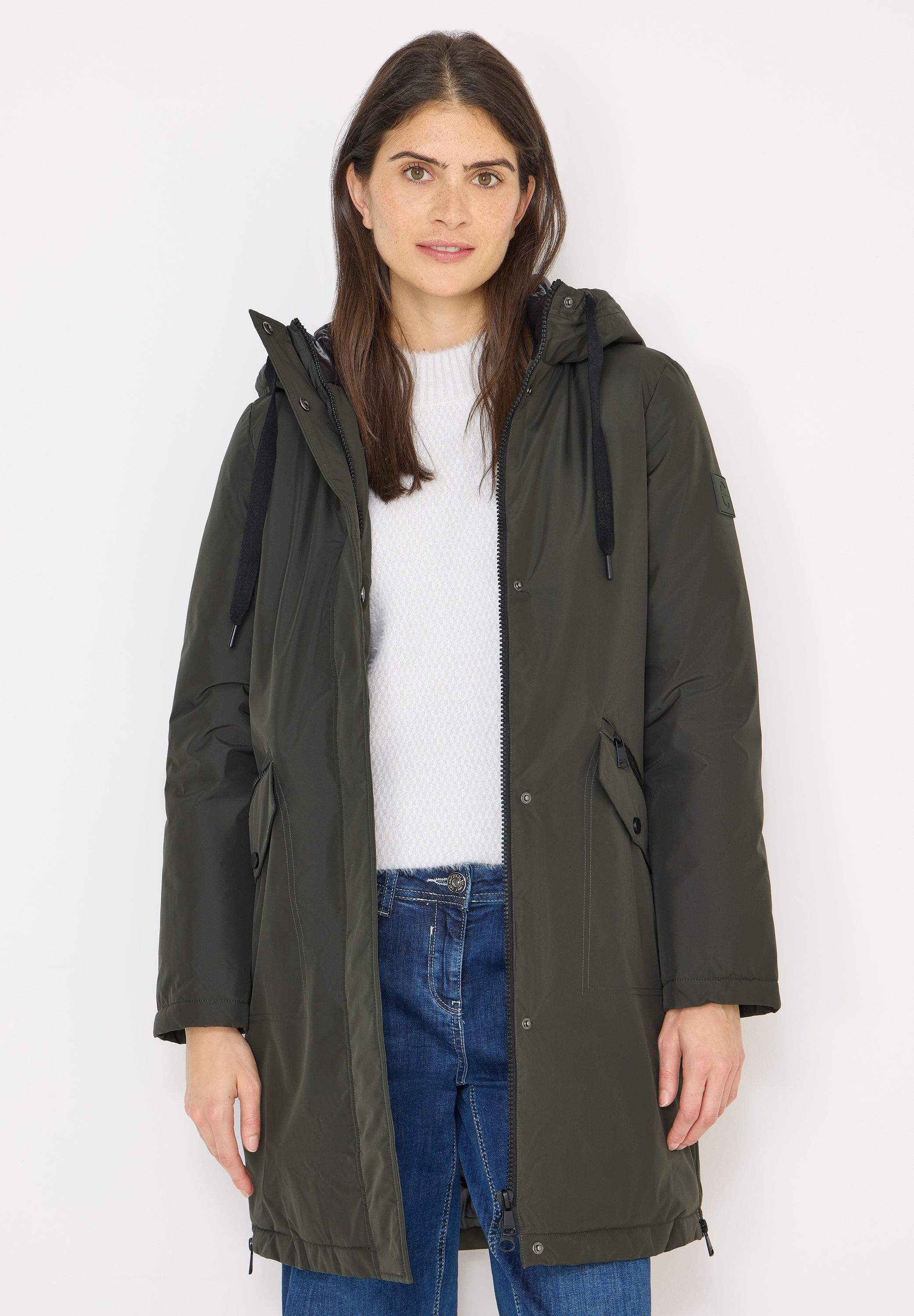 Cecil Langmantel mit Kapuze mit Tunnelzugband günstig online kaufen