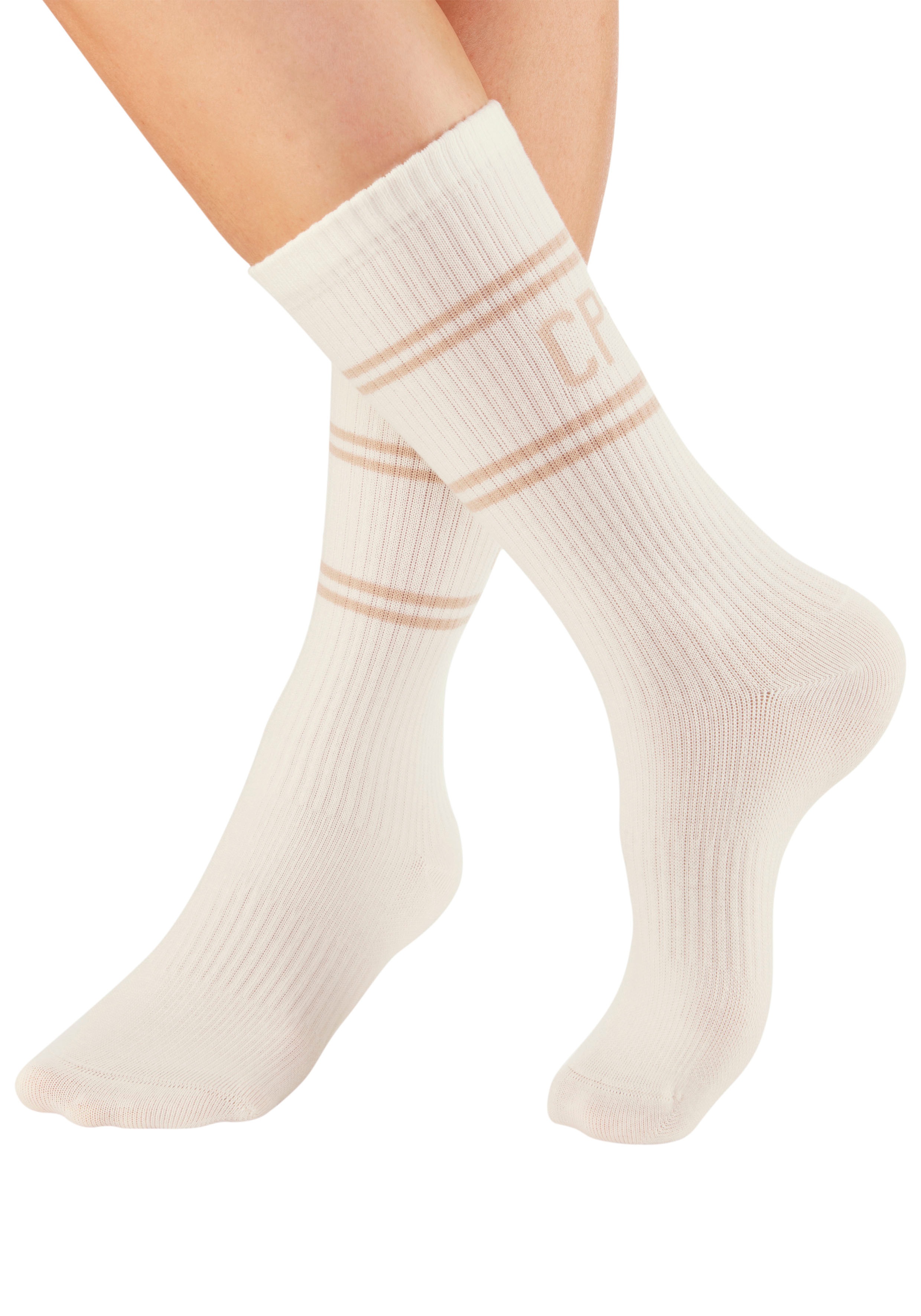 Thumbnail - Copenhagen Studios Langsocken Packung, 2 Stk. tlg. mit Pikeé-Struktur unter der Sohle