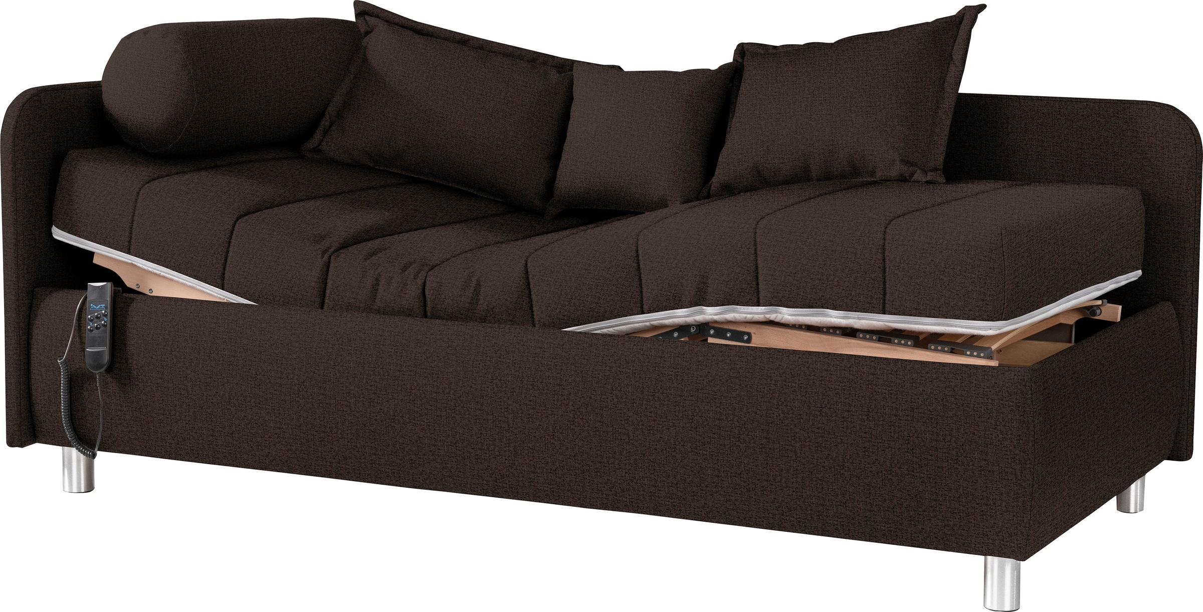 alina Schlafsofa »Kiana«, Liegefläche 90/200 cm oder 100/200 cm, Bettkasten, Zierkissen-Set