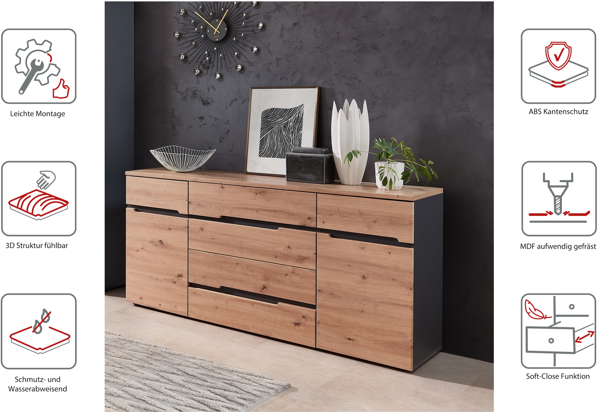Innostyle Sideboard "MEMPHIS, TOPSELLER", (Sideboard, Wohnzimmerschrank), l günstig online kaufen