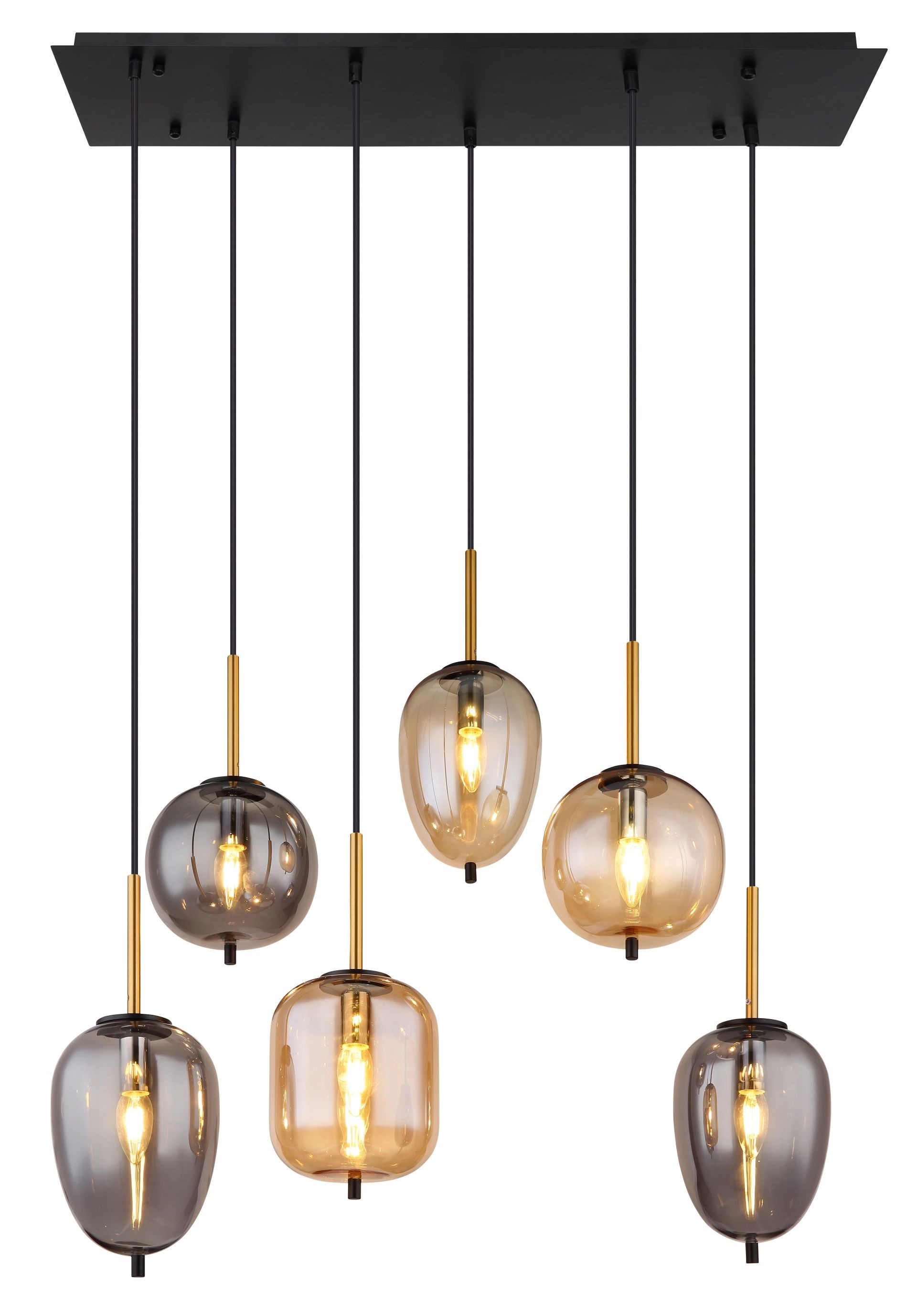 GLOBO LIGHTING Pendelleuchte »BLACKY« E14 1 Stk. Hängelampe, Hängeleuchte, verschiedene Gläser, modern, Essbereich