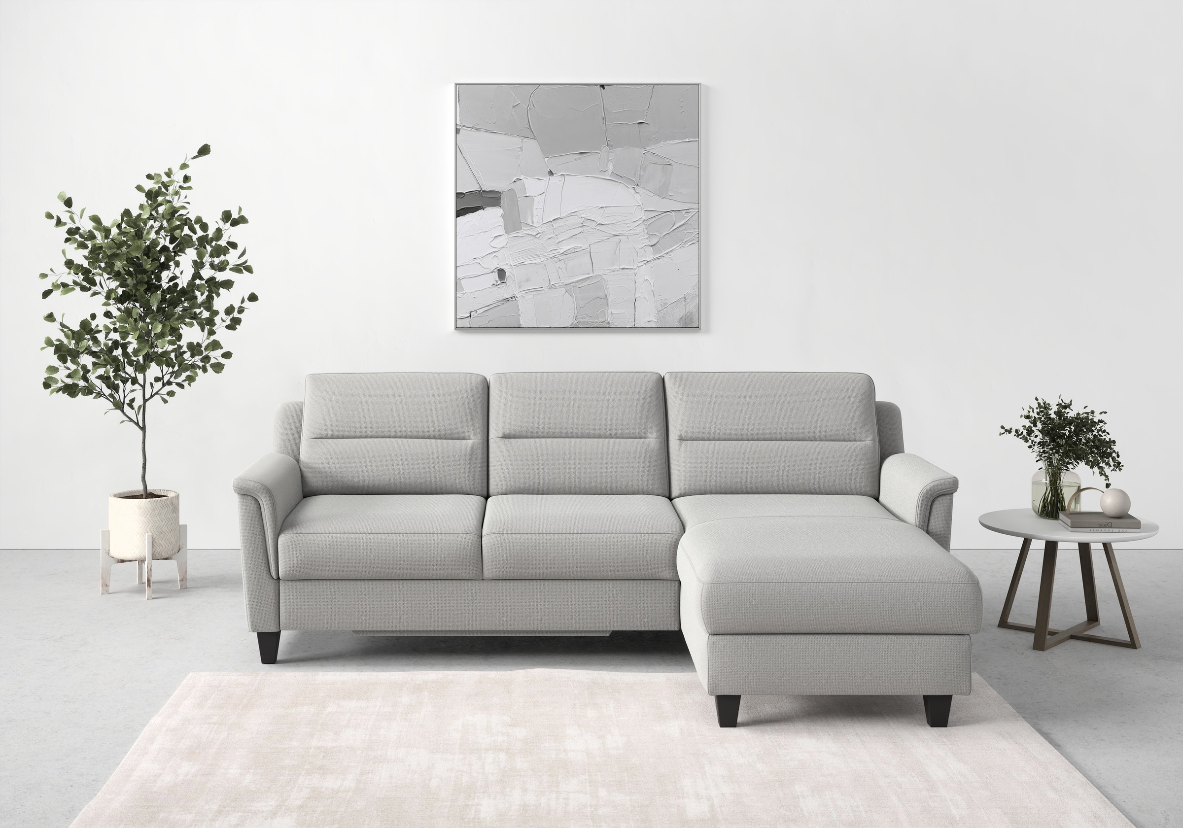sit&more Ecksofa »Farö L-Form«, inklusive Federkern, wahlweise mit Bettfunktion und Bettkasten