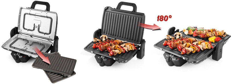 eta Kontaktgrill »Livero, ETA415590000«, 1600 W, mit 1600 Watt und Metallverarbeitung