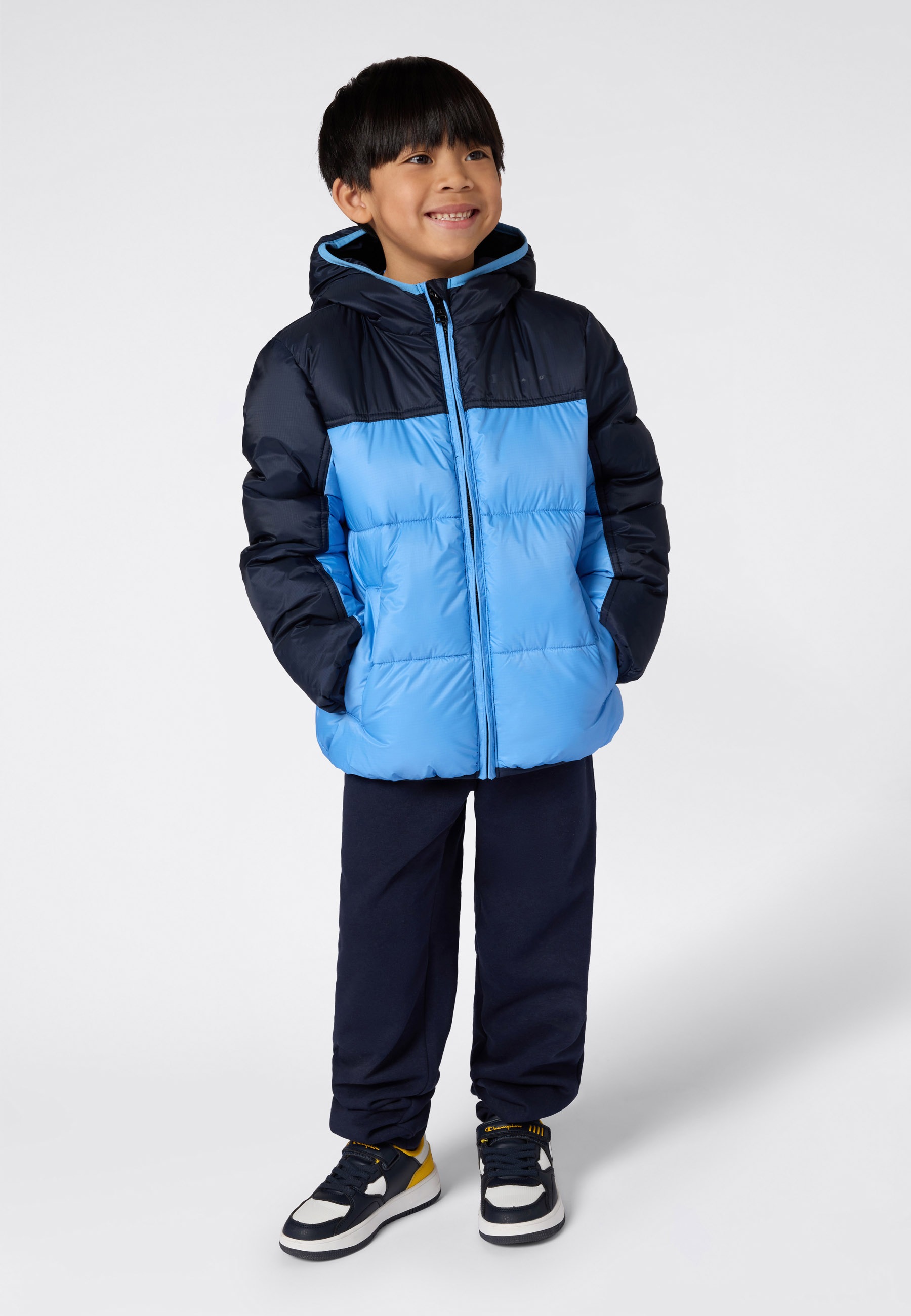 Champion Steppjacke »Colorblock Outdoor Hooded Jacket« mit Kapuze mit Kapuze, wasser- und windabweisend, mit Eingrifftaschen