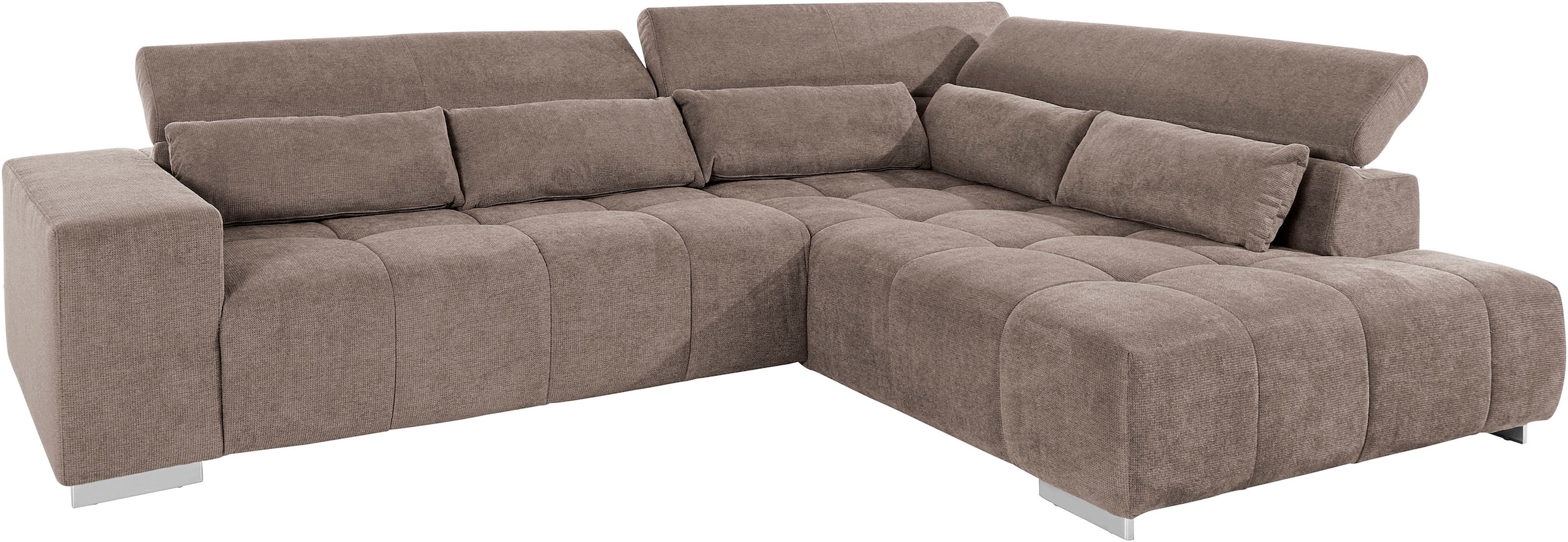 COTTA Ecksofa »Orion L-Form«, mit Kopfteilverstellung & 3 Nierenkissen