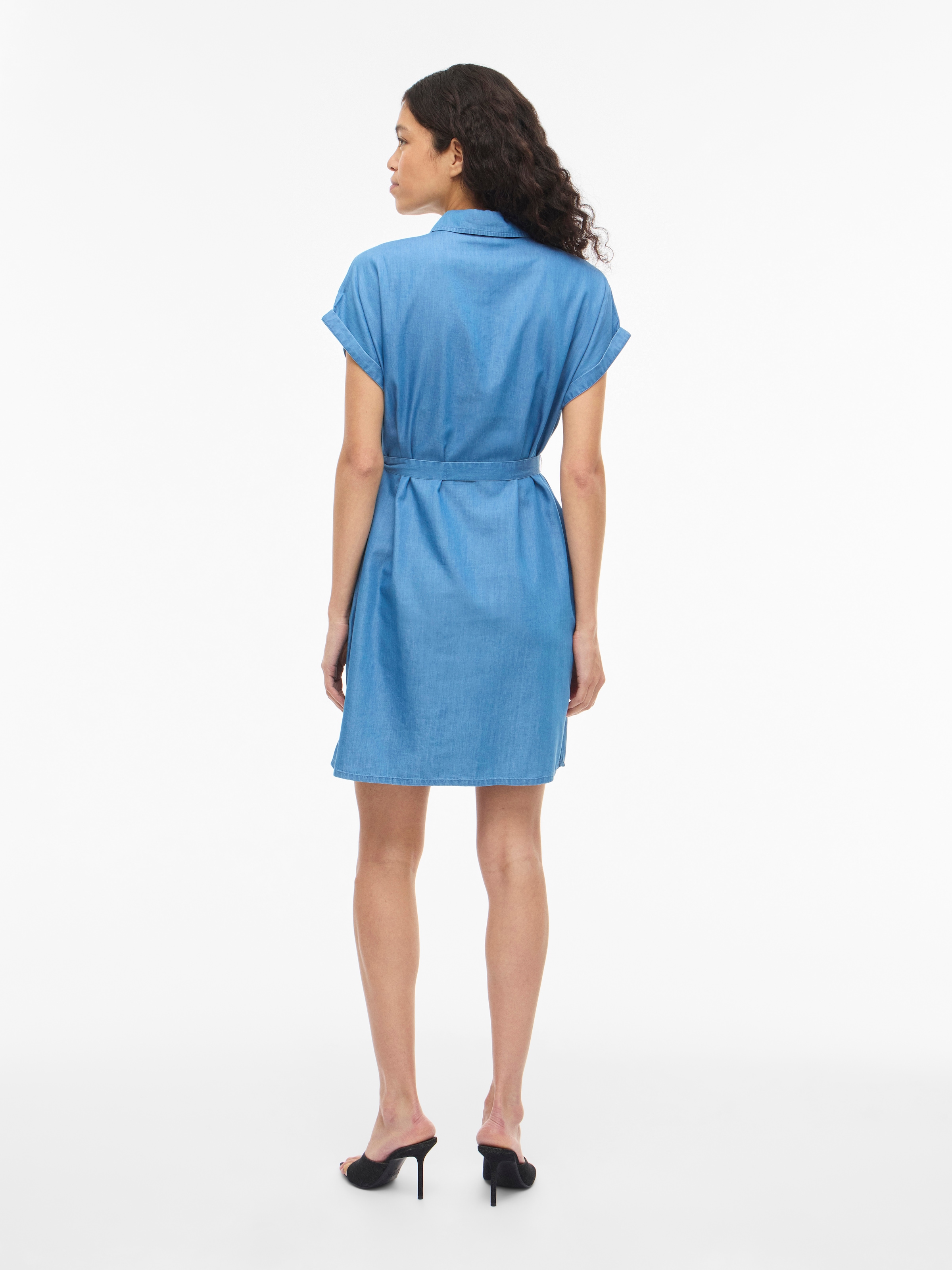 Vila Blusenkleid »VINORI S/S SHIRT DRESS - NOOS« Brusttasche Sommerkleid, im Denim Look