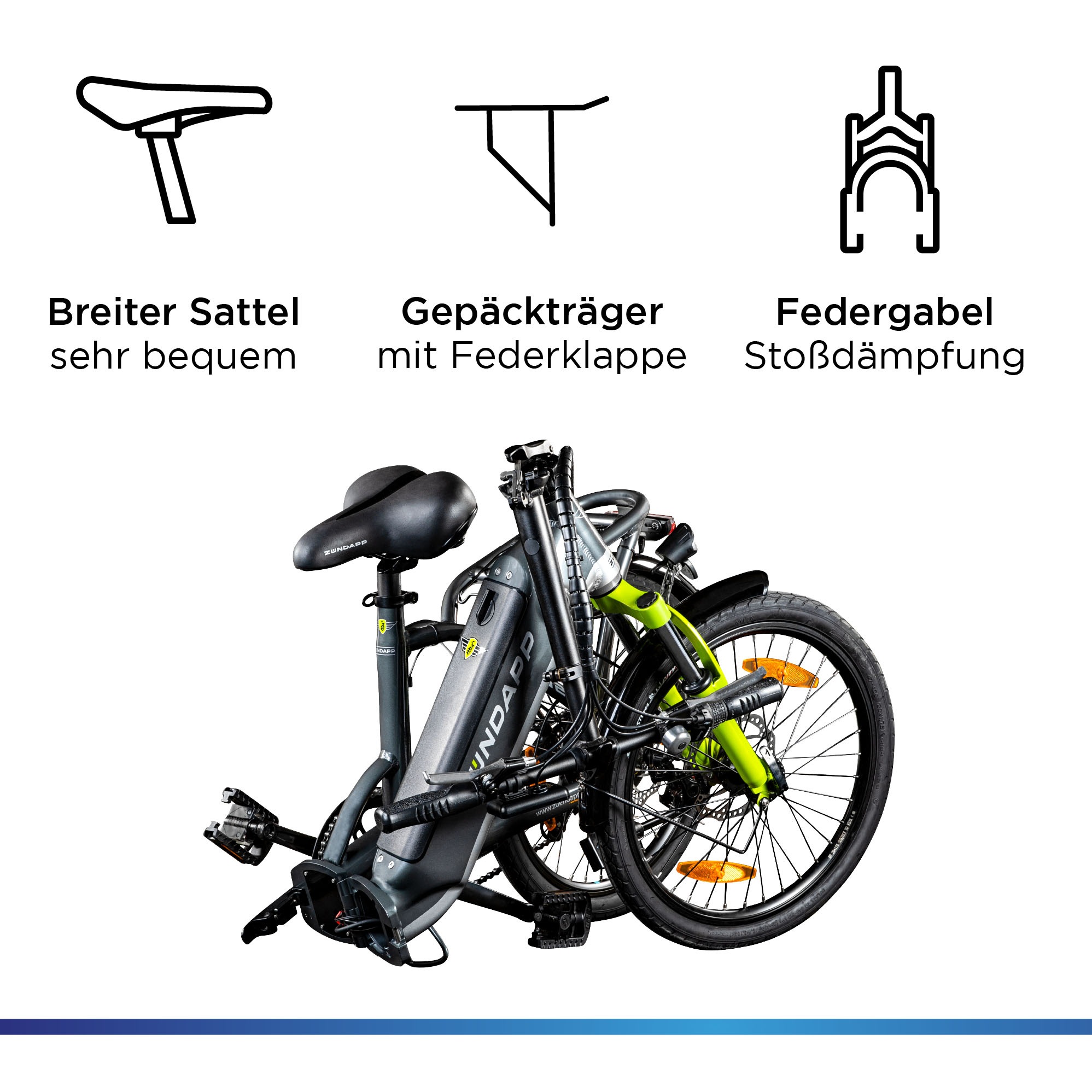 Zündapp E-Bike »ZT20R«, 6 Gang, Heckmotor 250 W, Pedelec, Elektrofahrrad für Damen u. Herren
