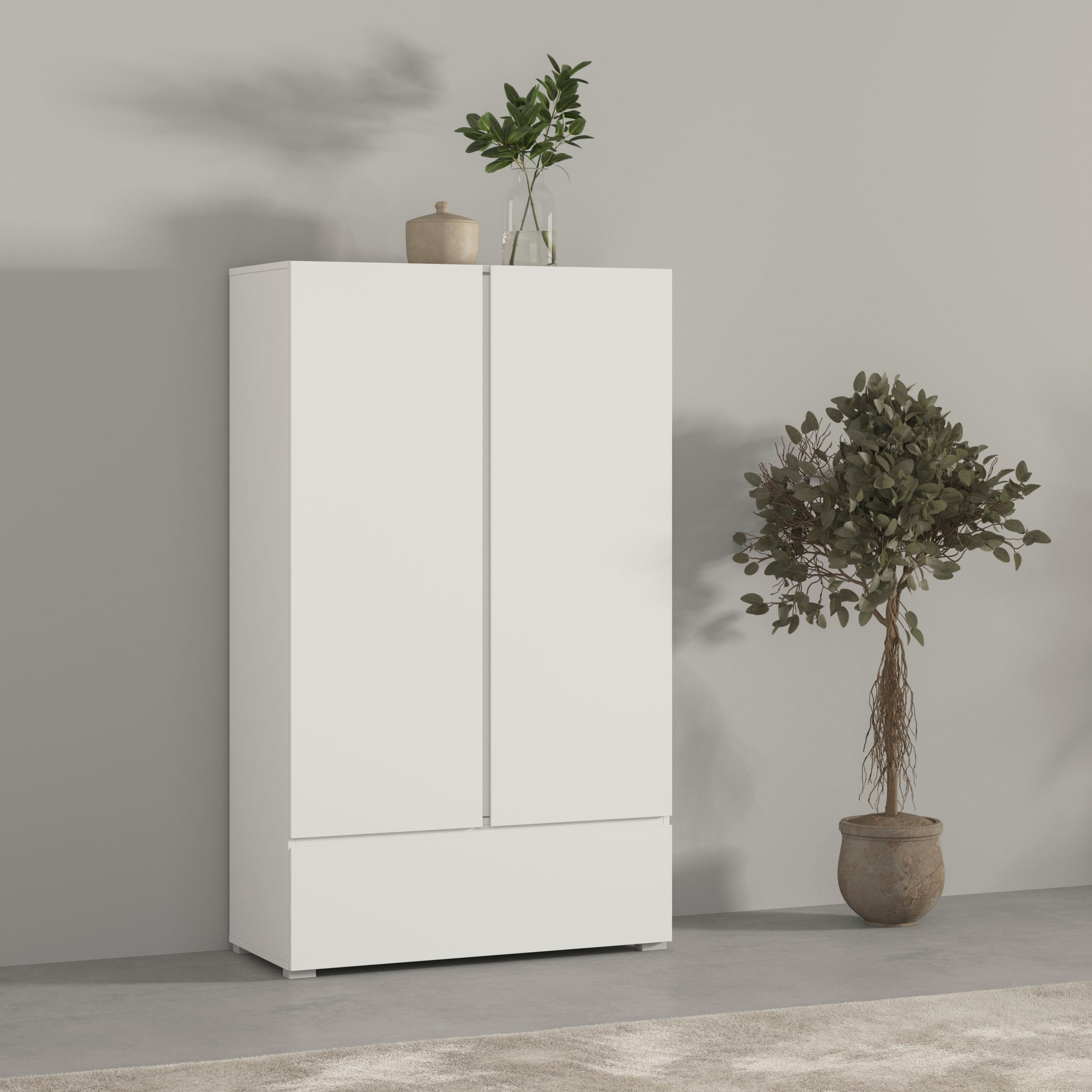 OTTO home Mehrzweckschrank "Metric,Breite 89 cm, Highboard, Universalschrank, Garderobe" Waescheschrank mit viel Stauraum, Einlegeböden verstellbar