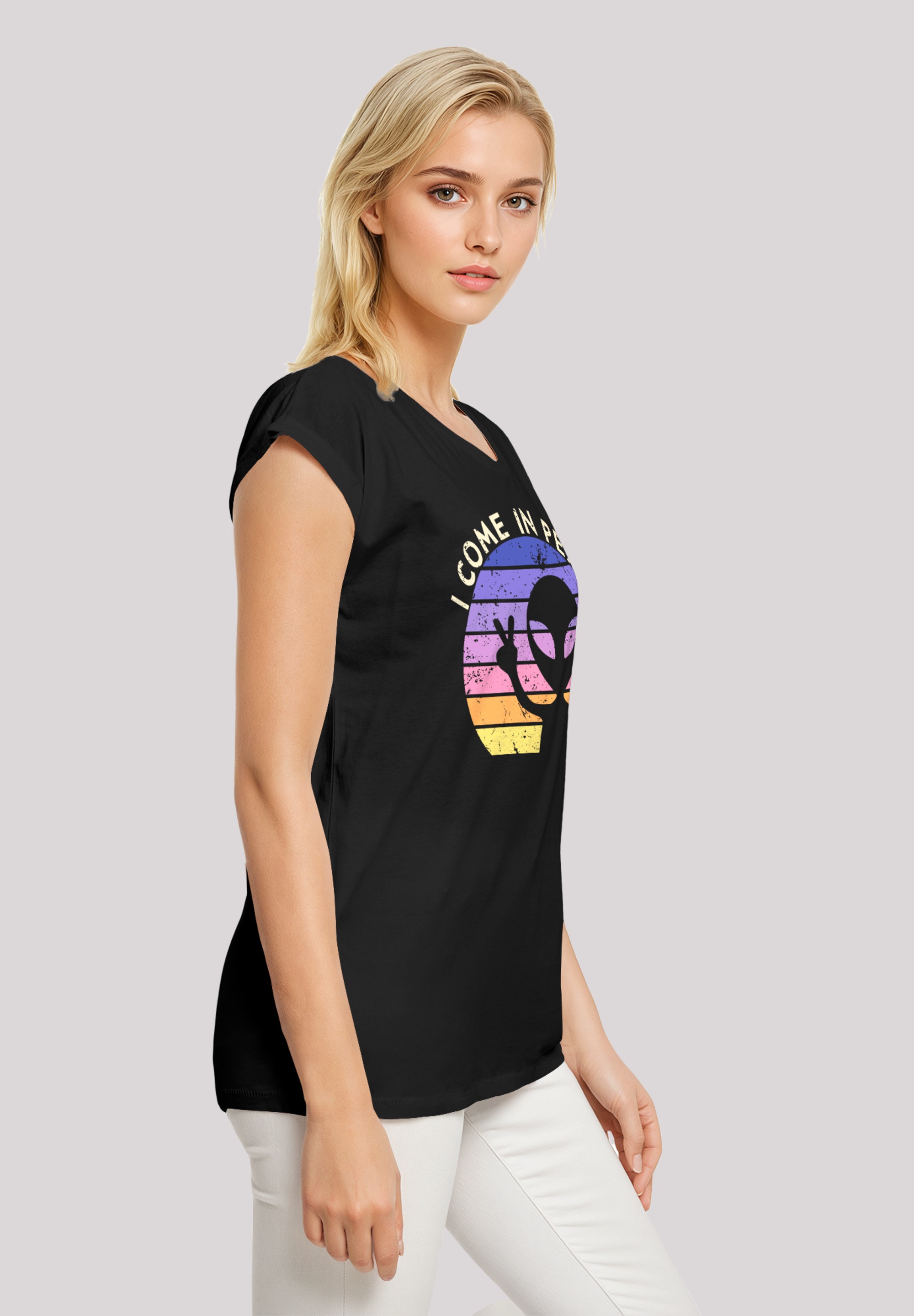 F4NT4STIC T-Shirt »Alien Peace Sunset«, Premium Qualität