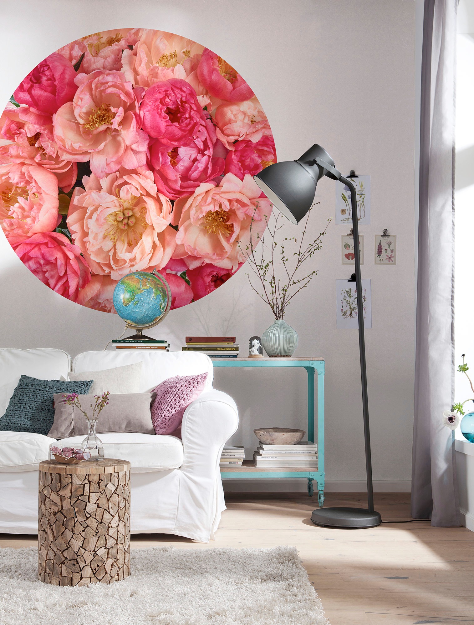 Komar Fototapete »Vlies selbstklebend - Roseraie - Größe 125 x 125 cm«, bedruckt, Wohnzimmer, Schlafzimmer