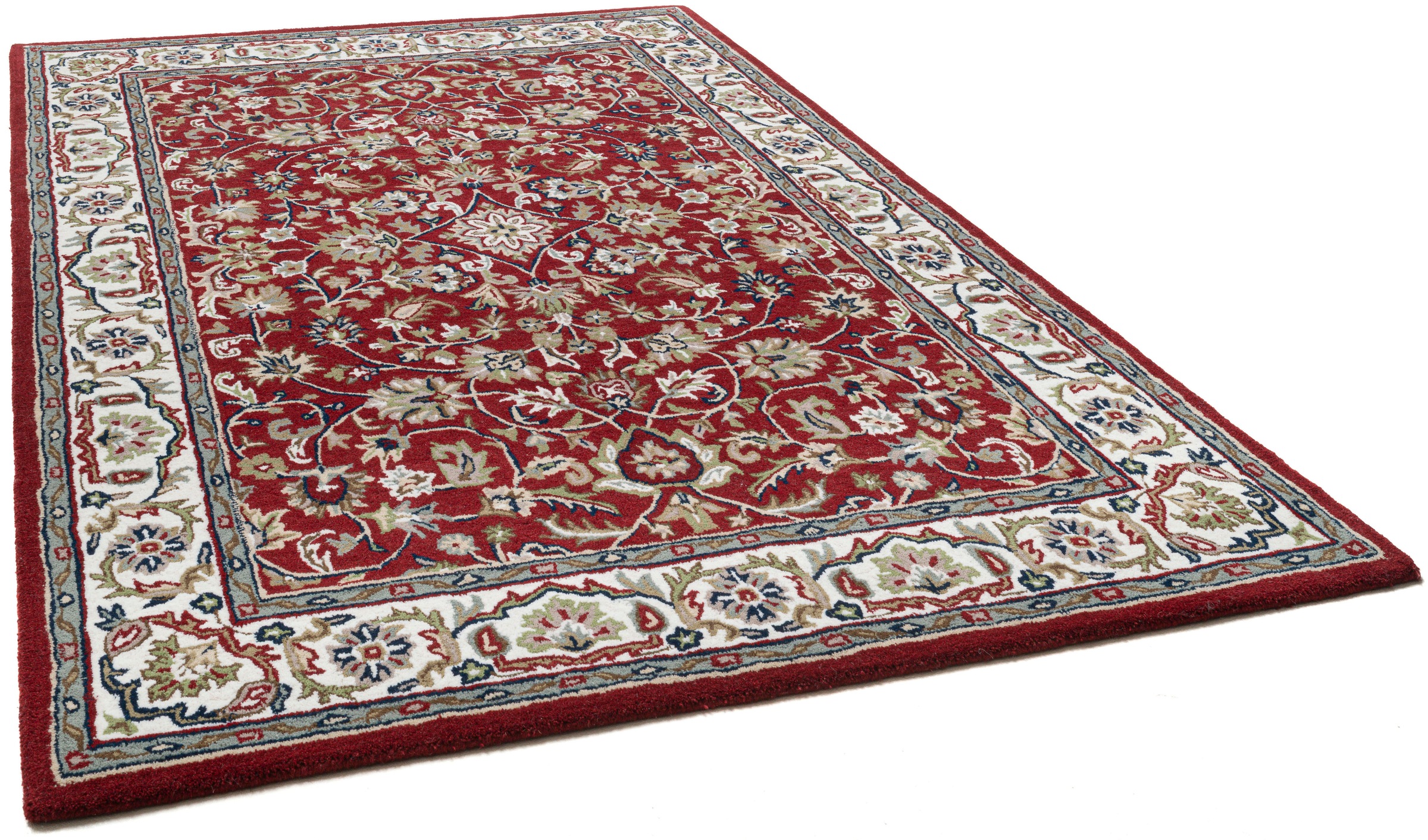 Wollteppich THEKO "Royal Orient Isfahan", rot, B:70cm H:14mm L:140cm, Schurwolle, Teppiche, handgetuftet, Orient-Optik, reine Wolle 3
