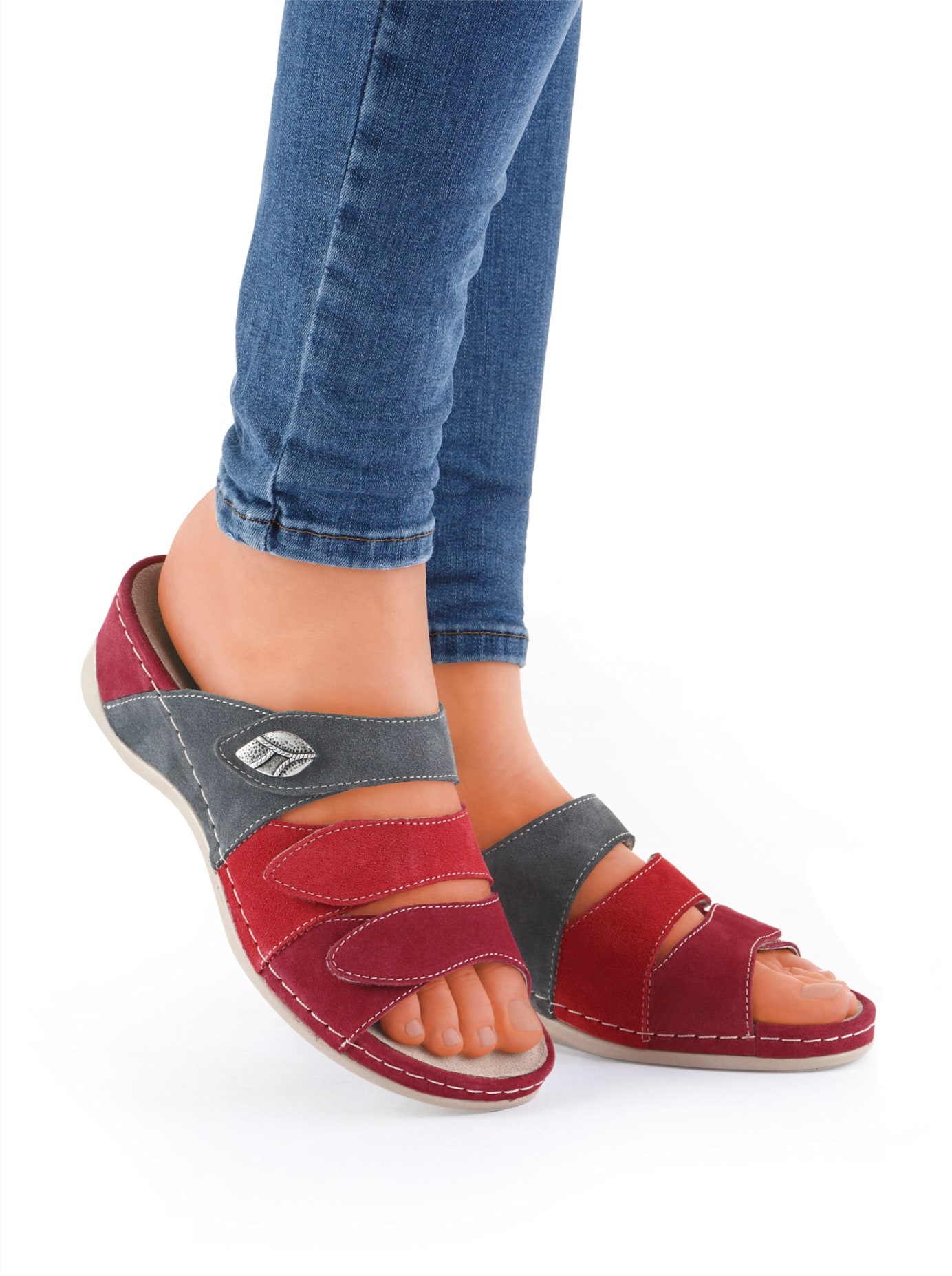 MUBB Mules Women's Red-Gray Suede EU 40 3