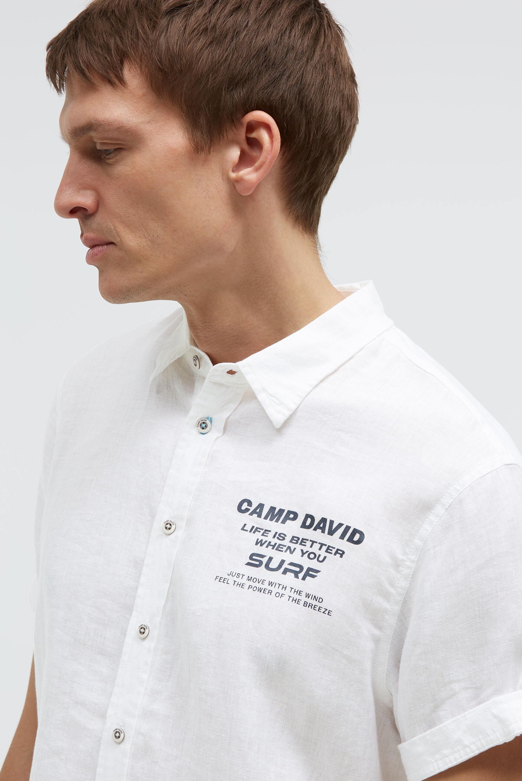 CAMP DAVID Kurzarmhemd mit Kentkragen