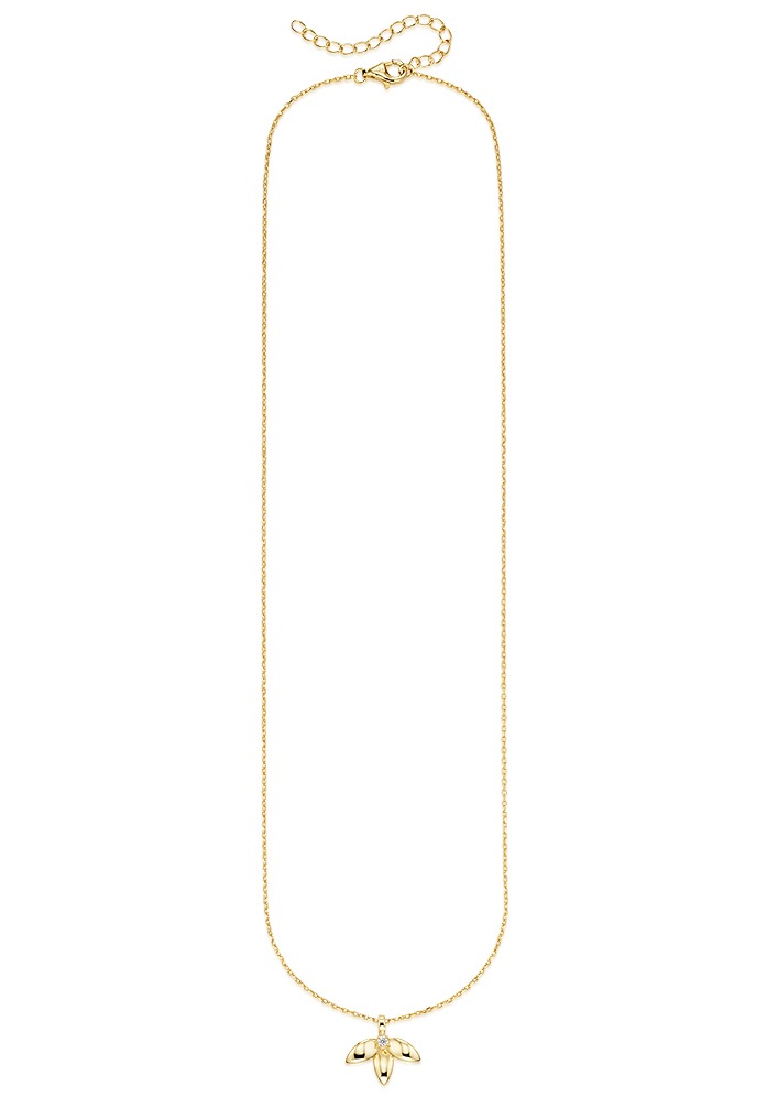 HECHTER PARIS Kette mit Anhänger »Schmuck Geschenk Silber 925 Halsschmuck Halskette Ankerkette Blüte«, mit Topas