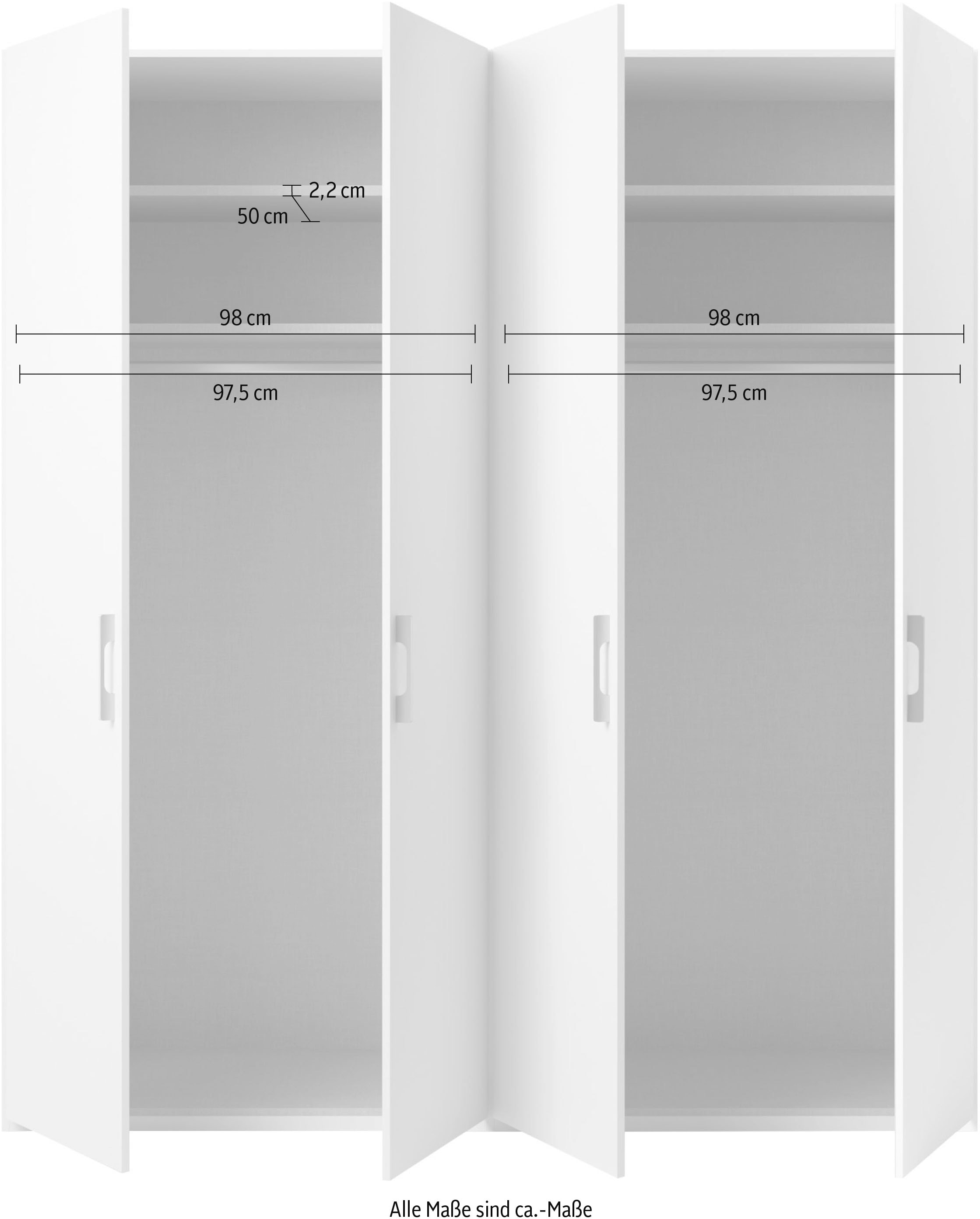 set one by Musterring Drehtürenschrank »Henderson«, in 2 Breiten, inkl. Fachböden und Kleiderstangen