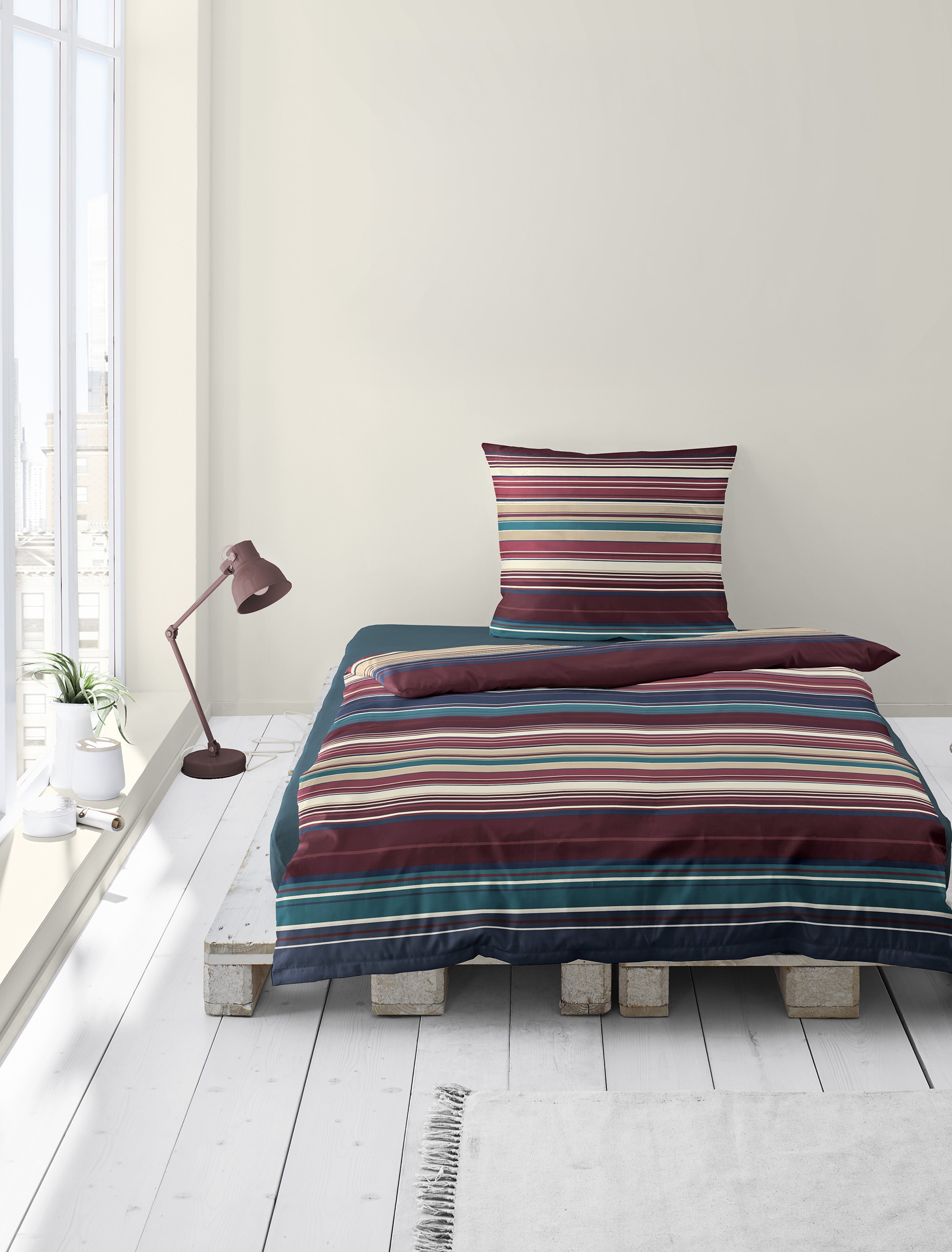 BIERBAUM Bettwäsche "4171" 2 Stk. tlg. Mako-Satin, 100 % Baumwolle, pflegel günstig online kaufen