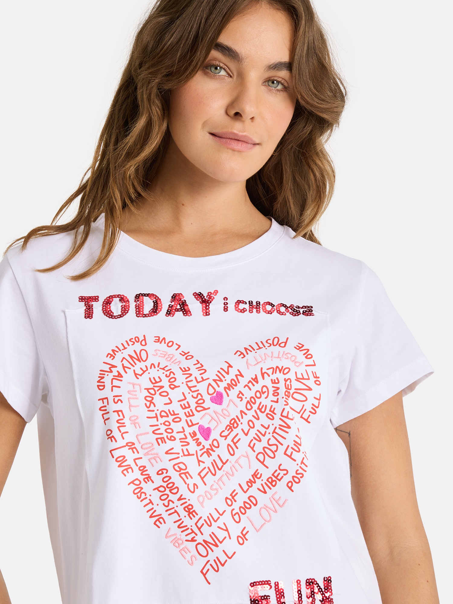 Lieblingsstück T-Shirt "CleoL" mit Print & Paillettenbesatz vorn günstig online kaufen