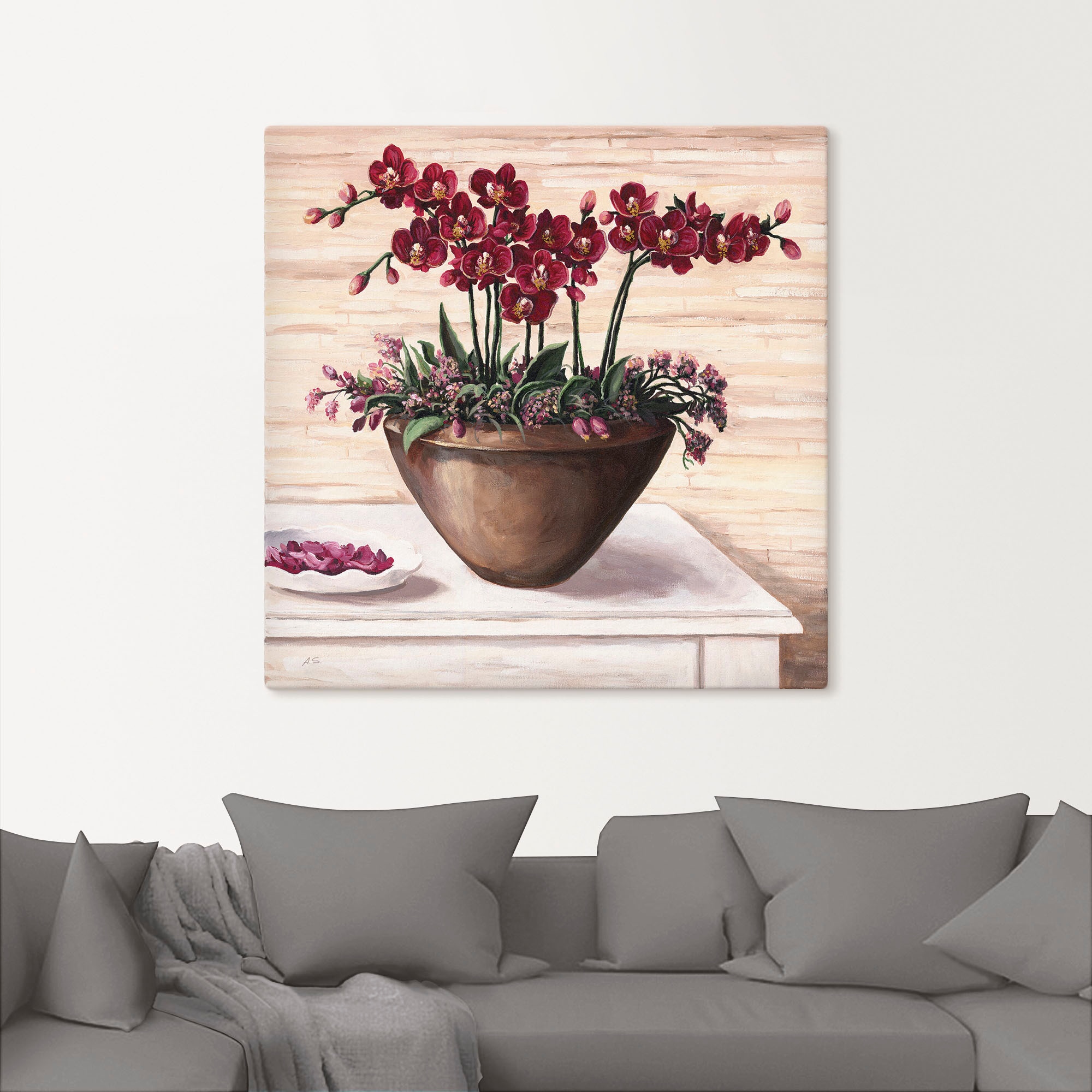 Artland Wandbild »Orchideen in Bordeaux«, Blumen, (1 St.), als Alubild, Outdoorbild, Leinwandbild, Wandaufkleber, versch. Größen