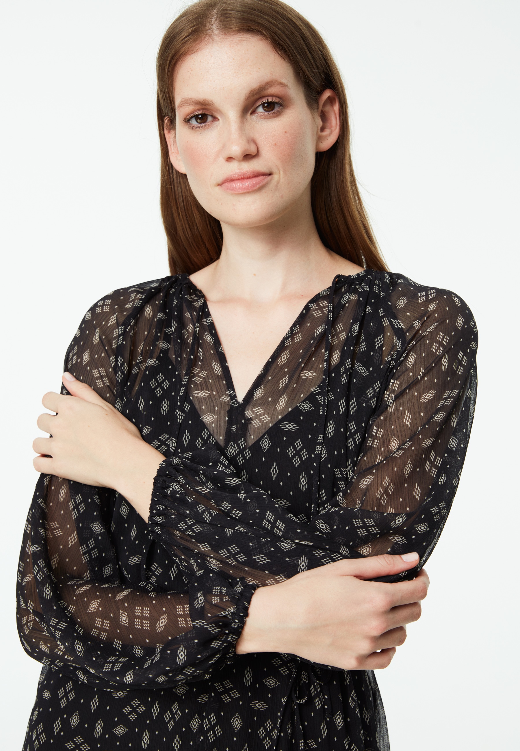 Mavi Chiffonkleid »LONG SLEEVE MINI DRESS«, Kleid Chiffon