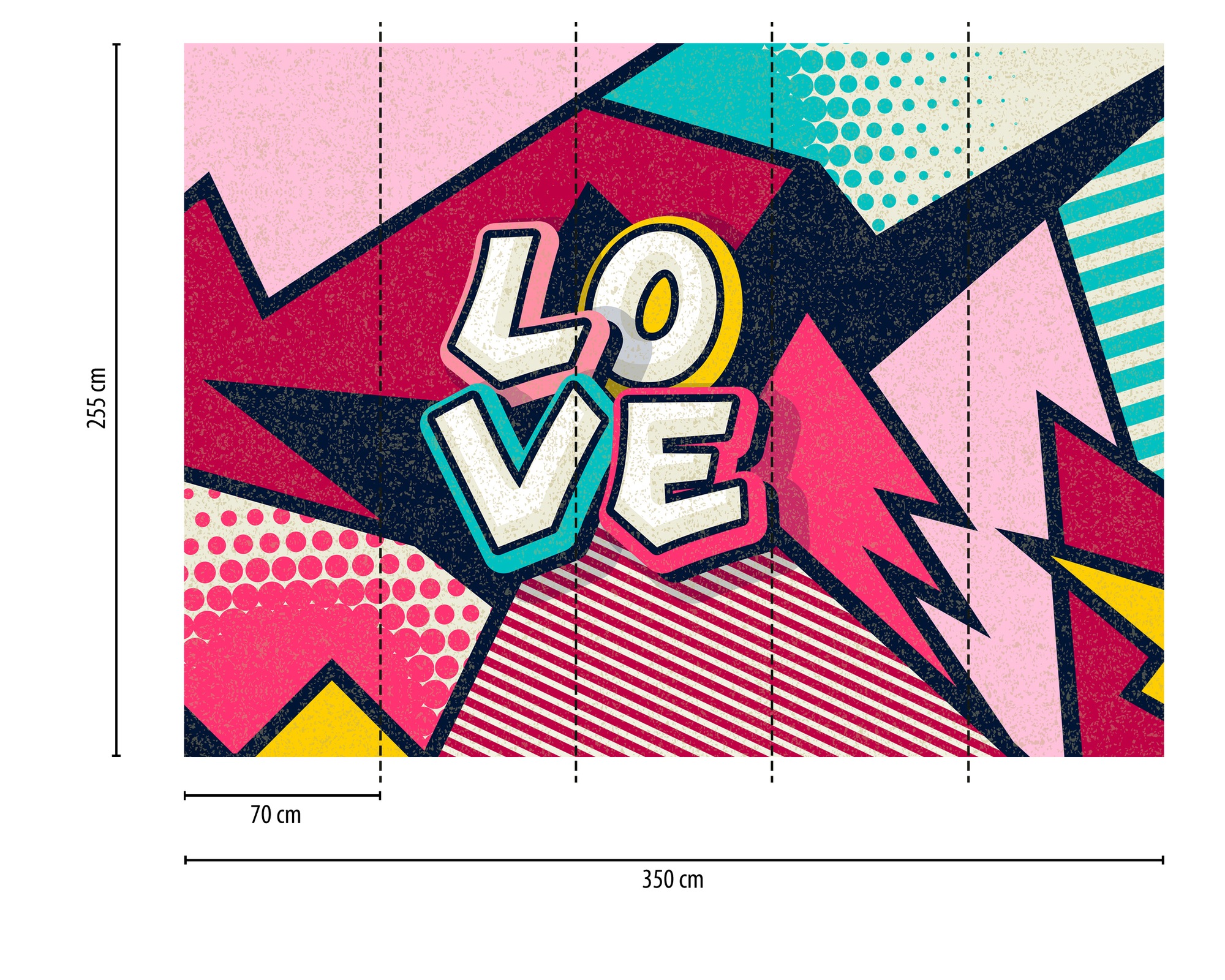 A.S. Création Vliestapete »PopArt Fototapete LOVE Comic Stil Bunt« matt strukturiert