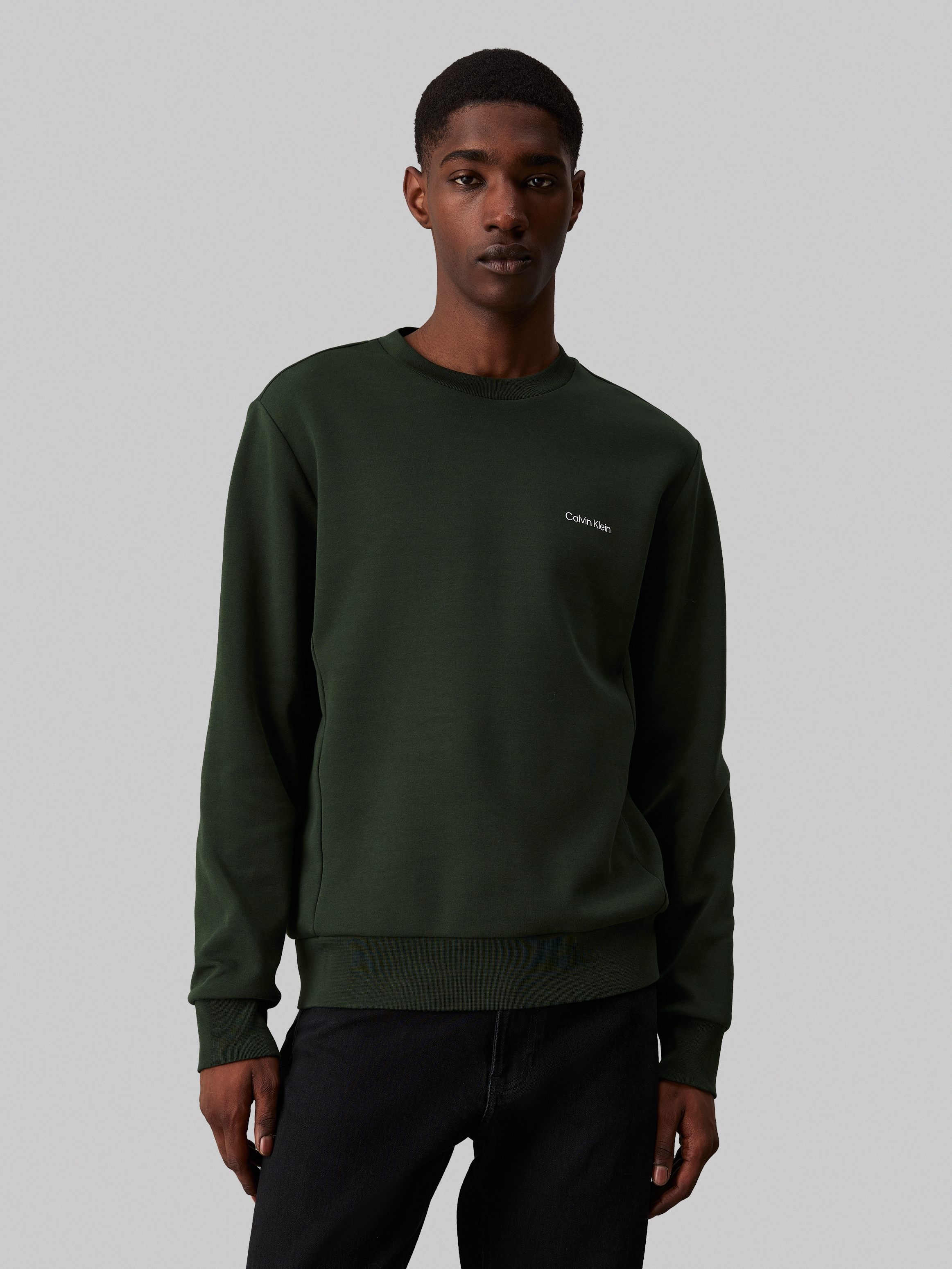 Calvin Klein Sweatshirt »MICRO LOGO REPREVE SWEATSHIRT«, mit halsnahmen Rundhalsausschnitt