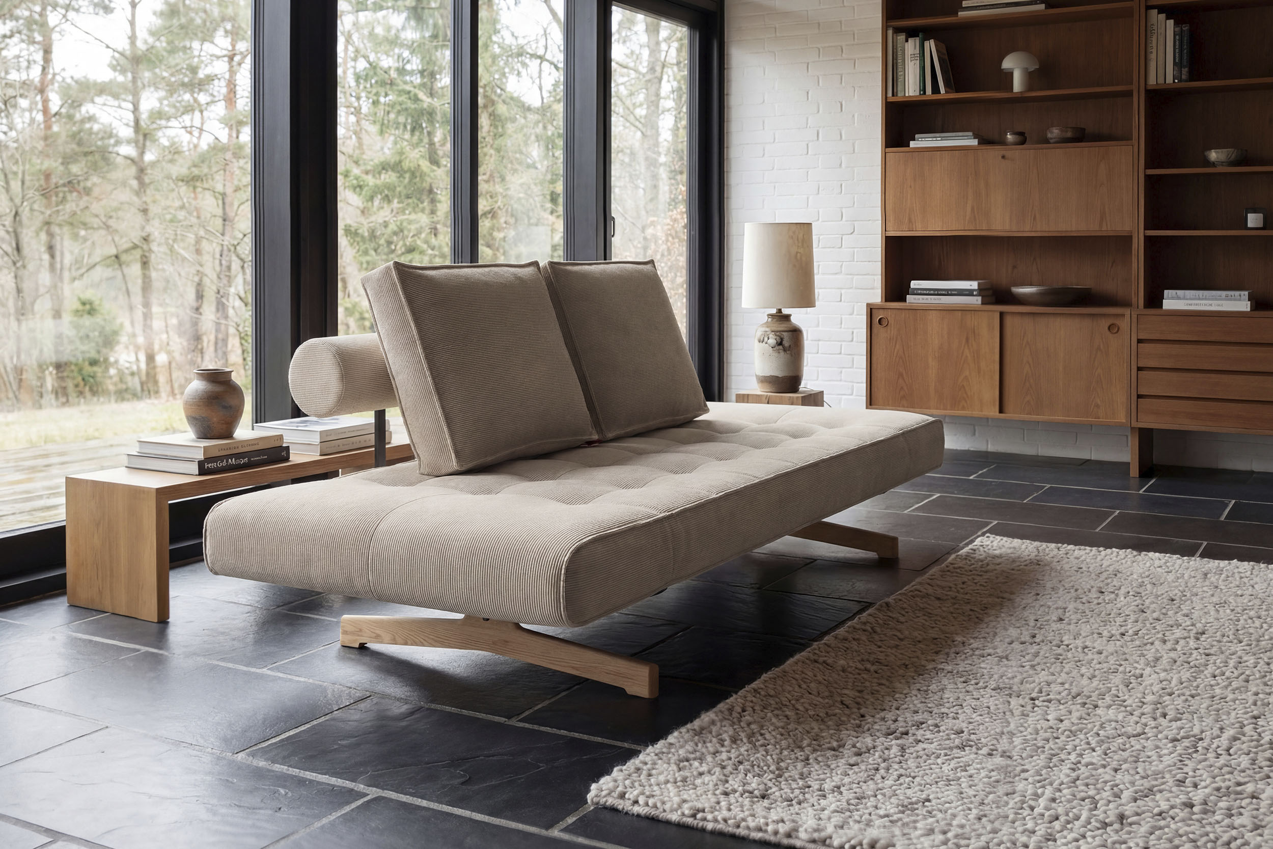 INNOVATION LIVING ™ 1100000002199 "Ghia Schlafsofa, Couch mit Wohlfühl-Faktor" eine große Liegefläche mit geringer Stellfläche, beidseitig abklappbar