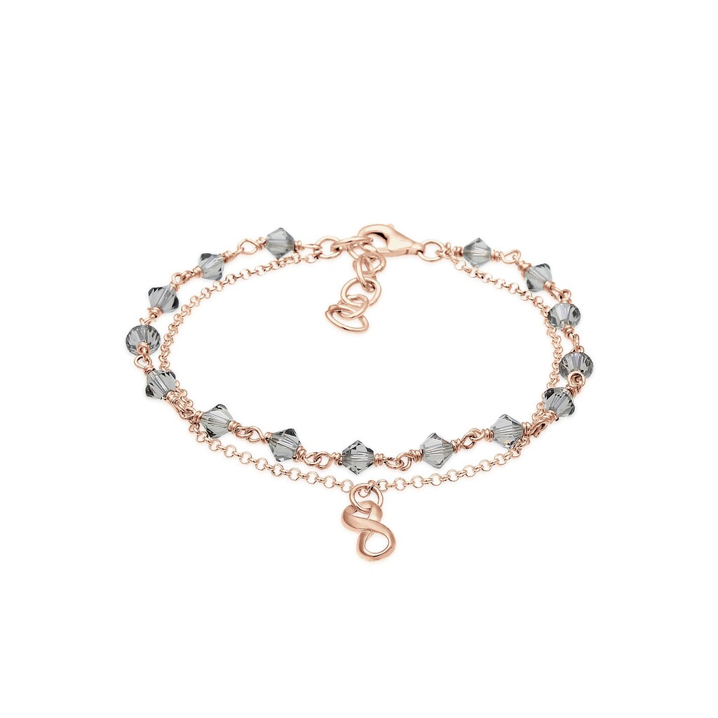 Elli Armband »Infinity Bead Kristalle 925 Silber«