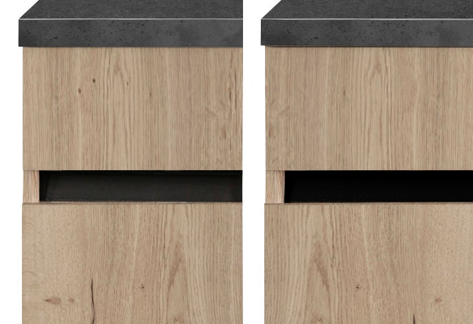 OPTIFIT Winkelküche »Roth«, Stellmaße 210x175 cm,wahlweise mit E-Geräten, Push-to-Open-Funktion