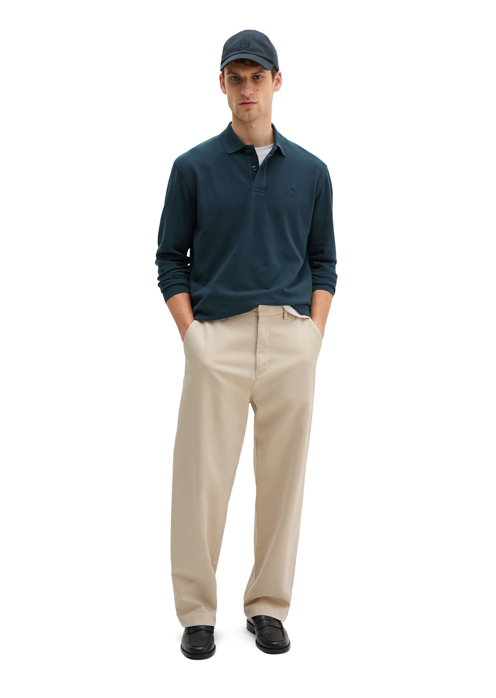 Marc O'Polo Langarm-Poloshirt »aus Bio-Baumwolle mit Elasthan«