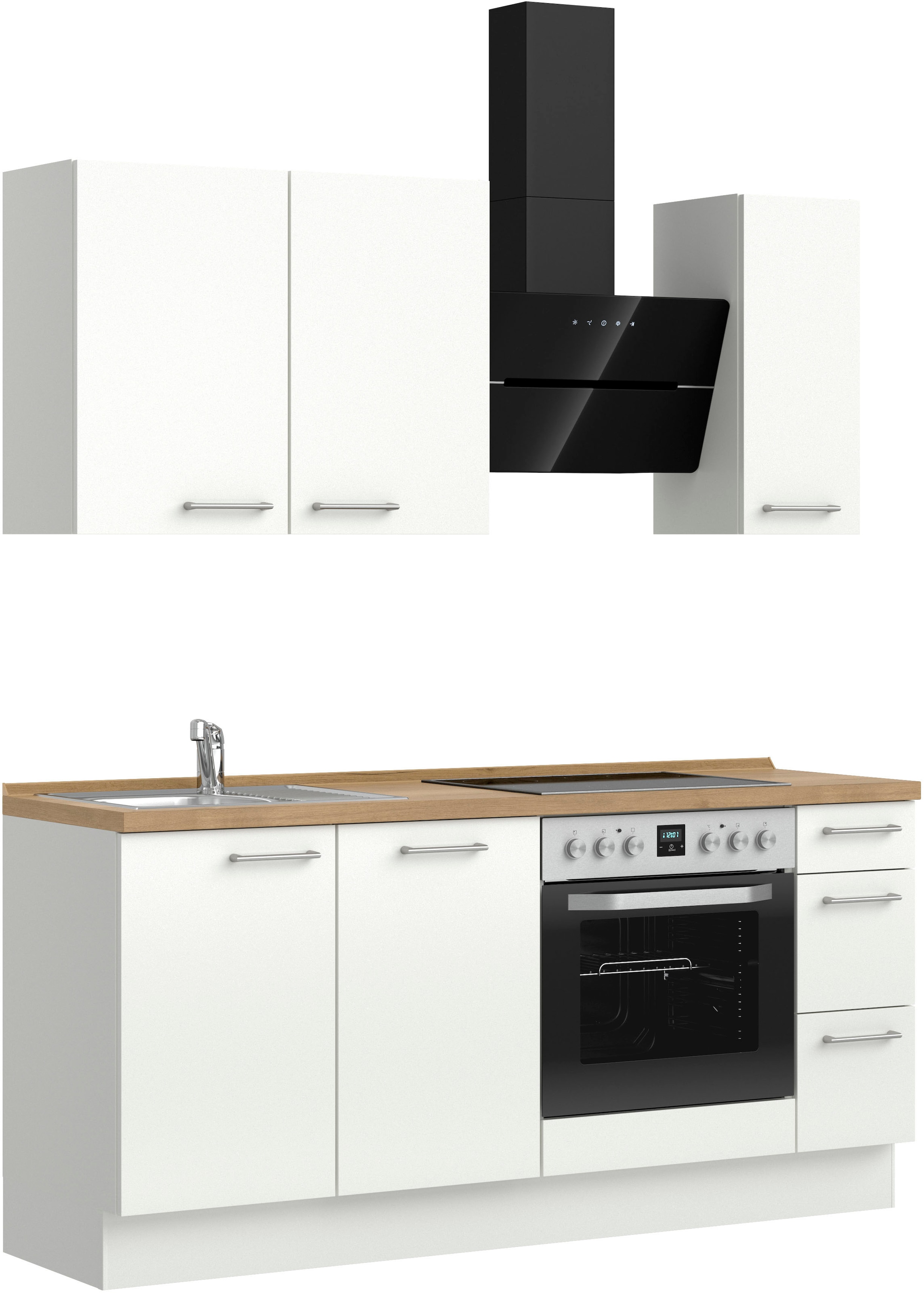 nobilia® Küchenzeile »"Laser II"«, vormontiert, Ausrichtung wählbar, Breite 180 cm, wahlw. mit E-Geräten