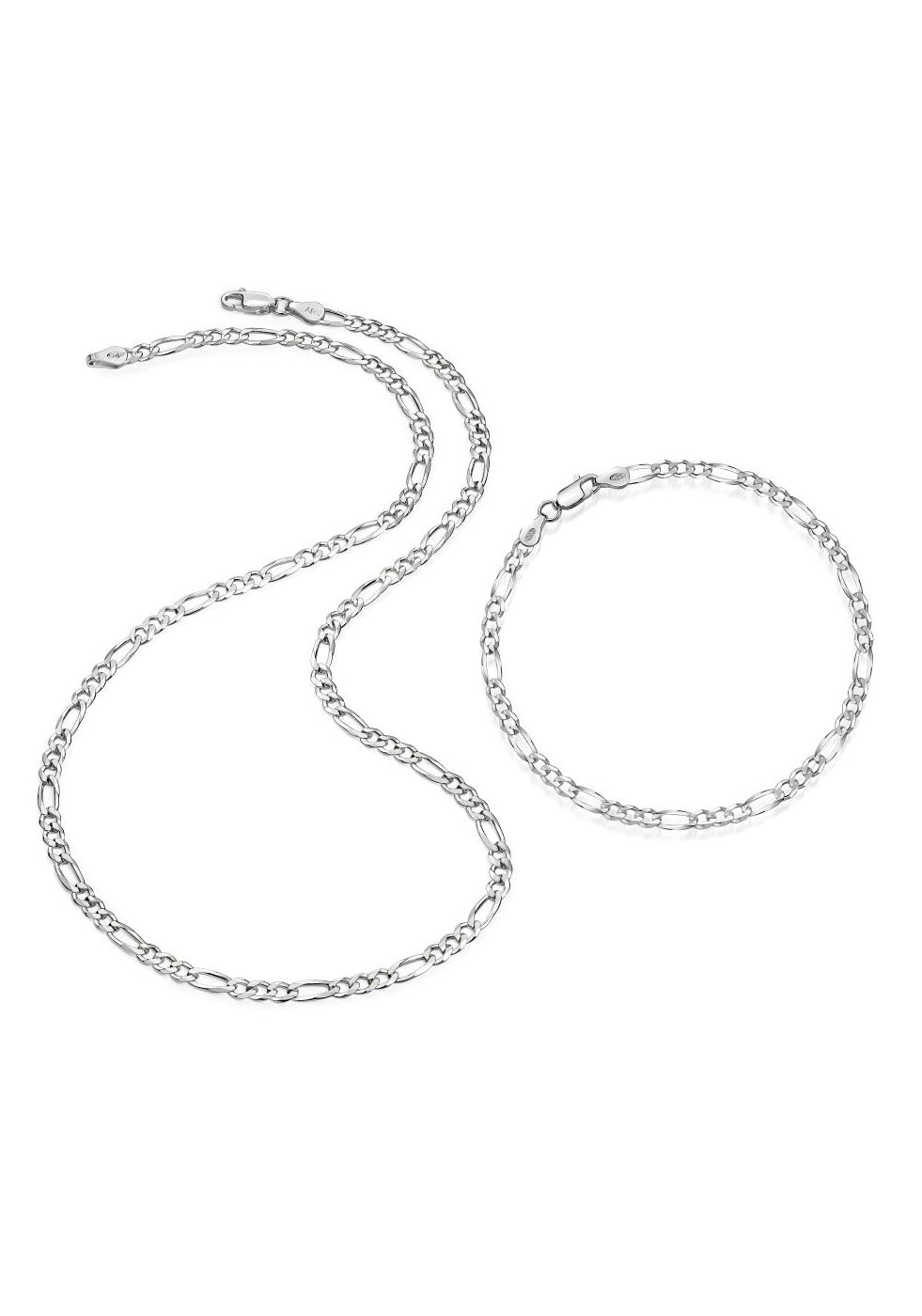 Firetti Schmuckset »Multipack Schmuck Geschenk Silber 925 Halskette Armkette Figarokette«, (Set, 2 tlg.)