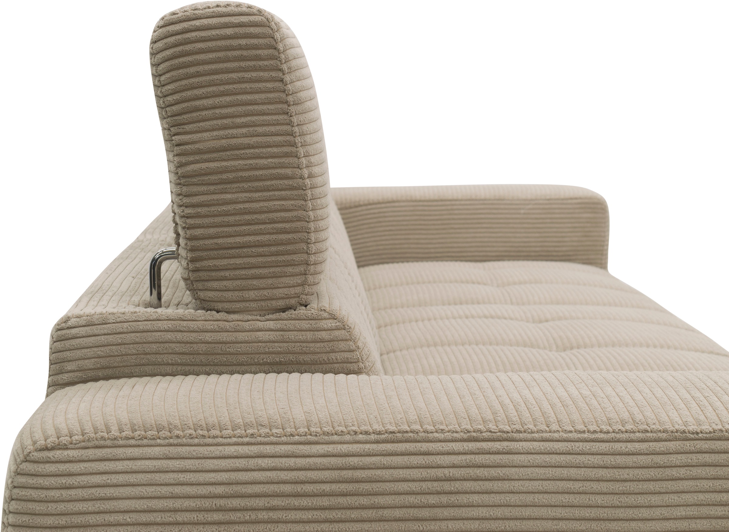 DOMO collection Ecksofa »Trento L-Form, mit Kufenfuß oder Einzelfuß«, wahlweise mit Kopfteilverstellung, Recamiere links/rechts bestellbar
