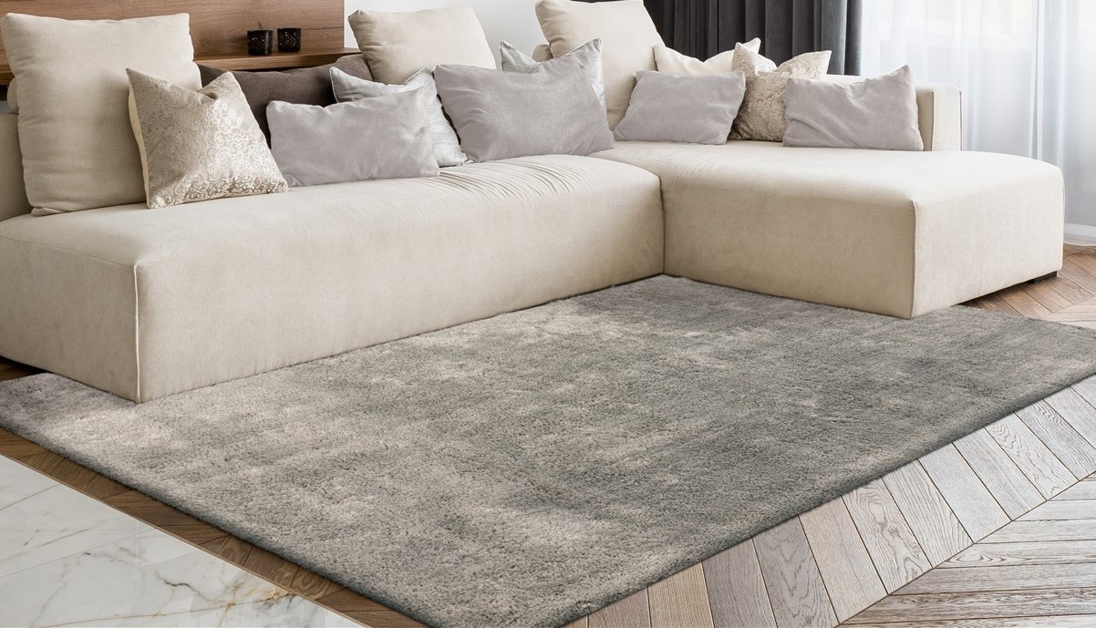 Hochflor-Teppich MY HOME "Carla" Gr. 4, grau (silbergrau), B:160cm H:40mm L:230cm, Kunstfaser, Teppiche, super soft, Teppich in Pastell-Farben