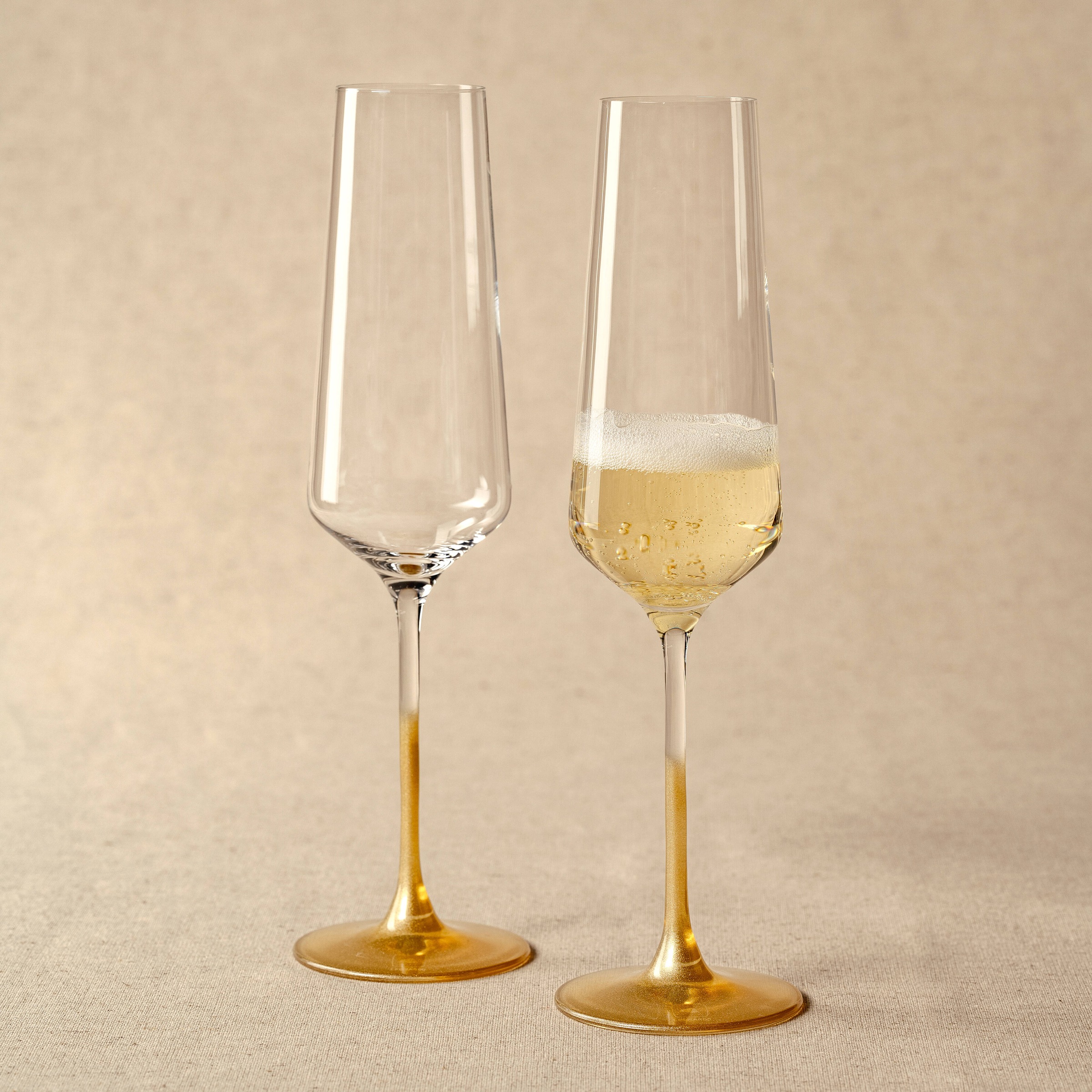 LEONARDO Sektglas »PUCCINI, goldfarben«, (Set, 2 tlg.), 2er Set, 280ml