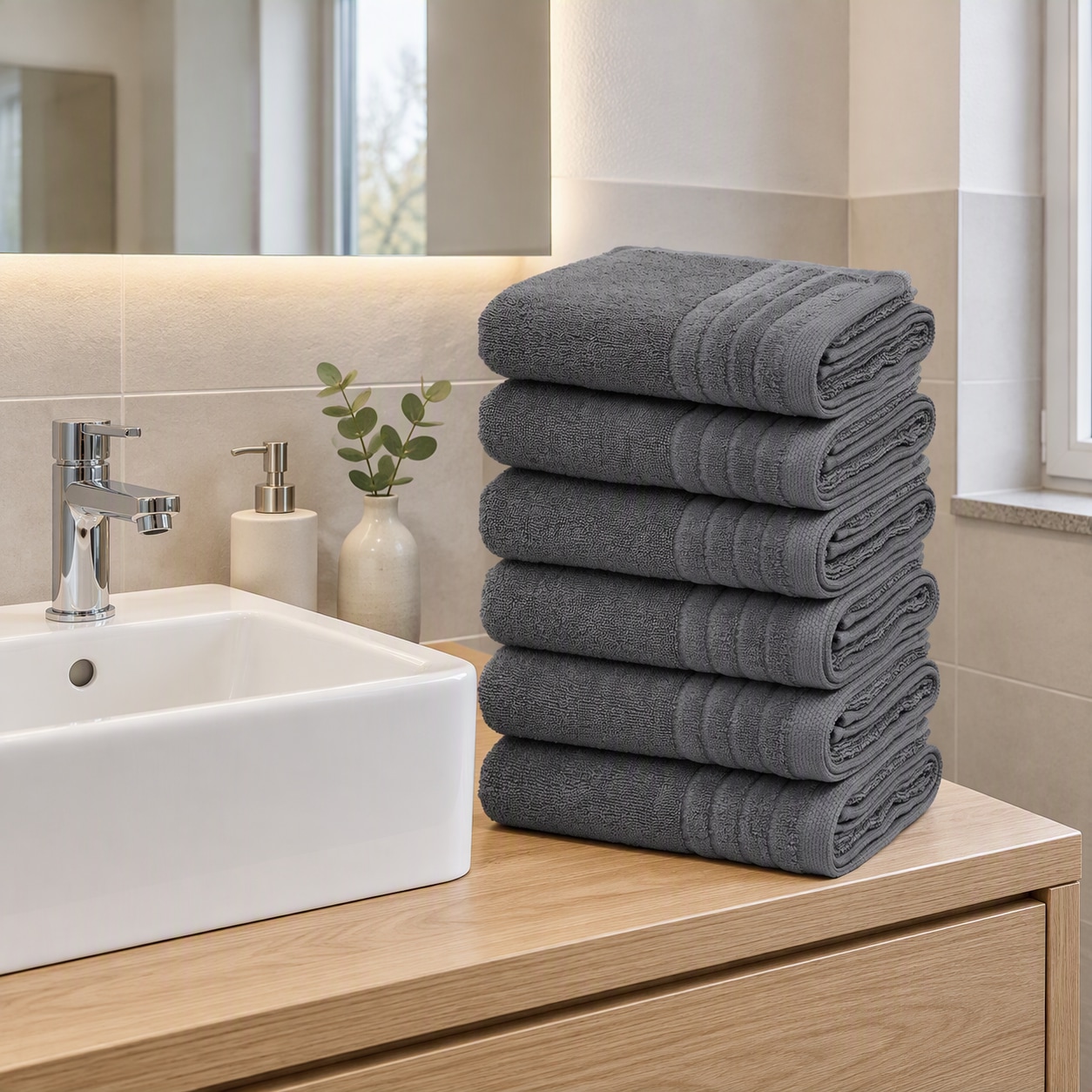 OTTO home Handtücher »Sanremo Premium, Premium Handtücher, 600 gr/m², 40x70cm« mit Bordüre, flauschig & weich, dicke Qualität, 5 Jahre Garantie