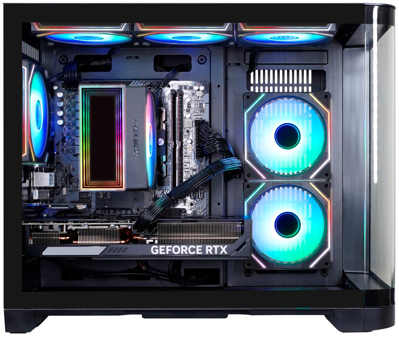 GAMEMAX Gaming-PC-Komplettsystem »MegaDeal HYPE-M BK 2876 AMD Ryzen 7 5700X 32GB 1TB SSD RTX 5060« 32 ″ AMD Ryzen 7 GeForce RTX 5060 32 GB RAM 1.000 GB SSD Windows 11 + MSI MAG 32C6X Curved Monitor 80cm (32")