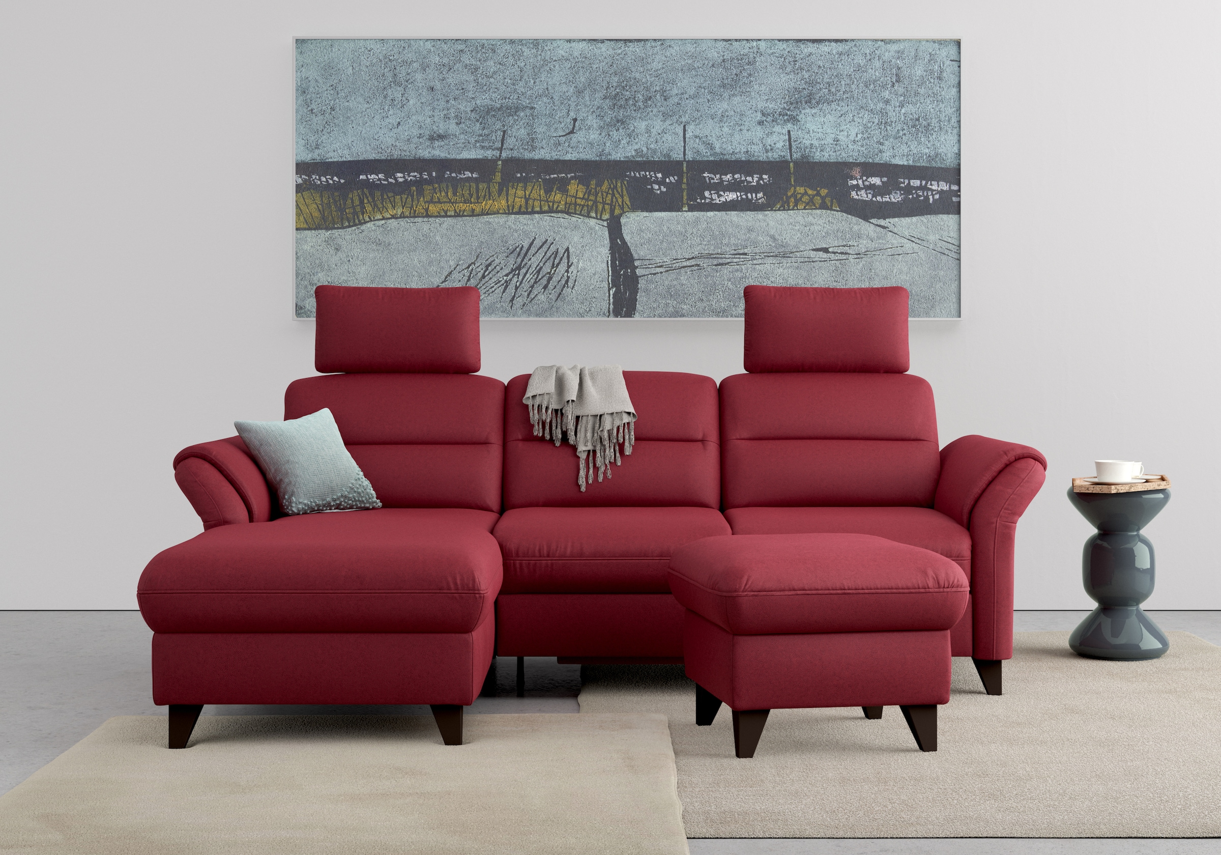 sit&more Ecksofa "Mellum L-Form" Federkern, optional Schlaffunktion, Bettkasten & Armteilfunktion