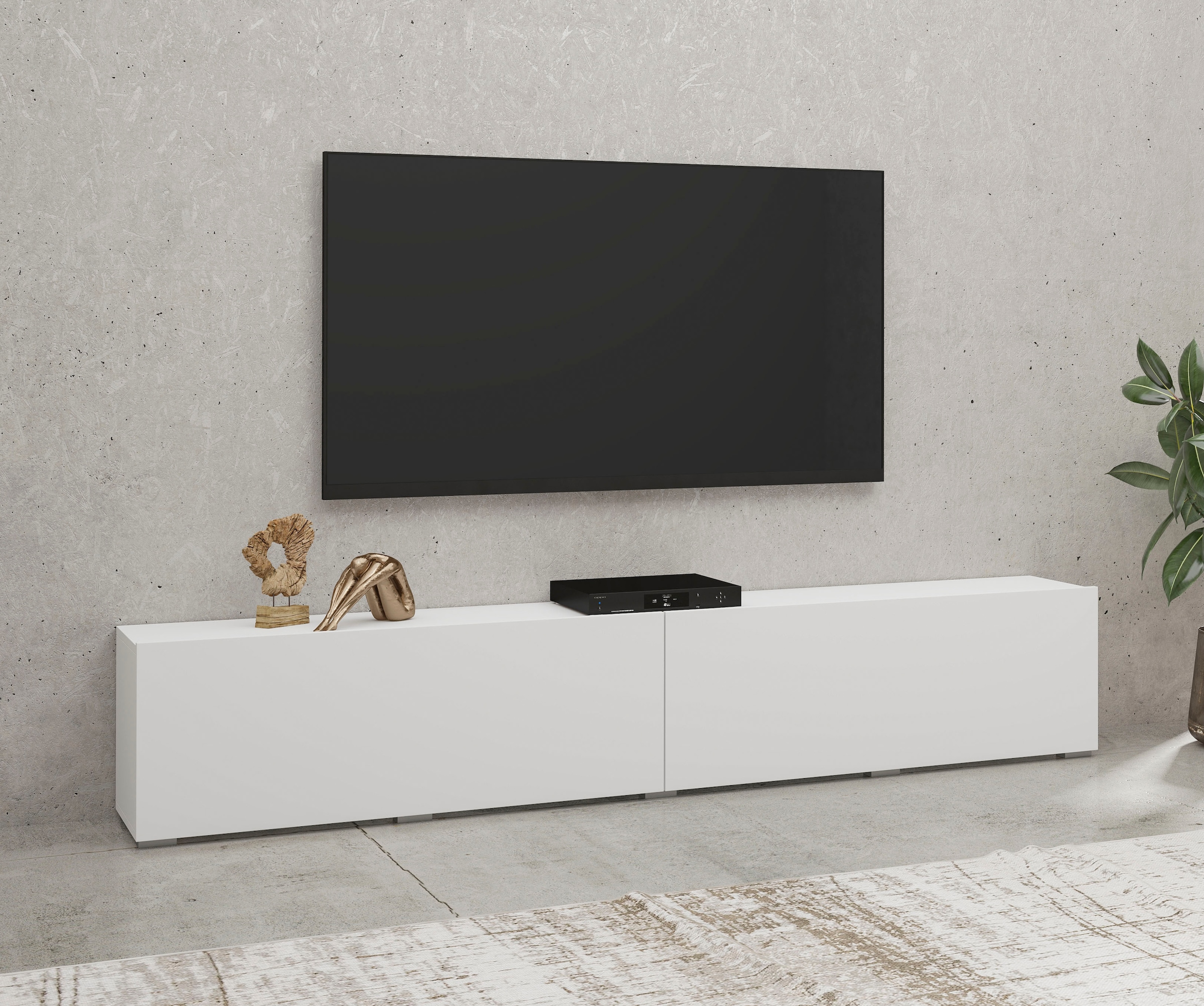 INOSIGN Lowboard »Ava, Breite 180 cm, hängend und stehend montierbar«, moderne grifflose TV-Kommode, TV-Schrank, TV-Board