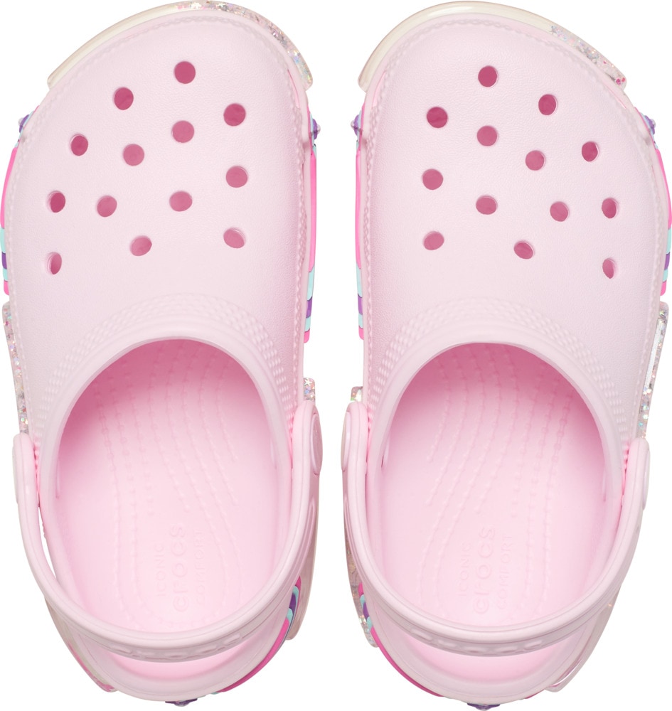 Crocs Clog »Classic Star Sparkle Clog T«, Freizeitschuh, Sandale mit coolem Motiv